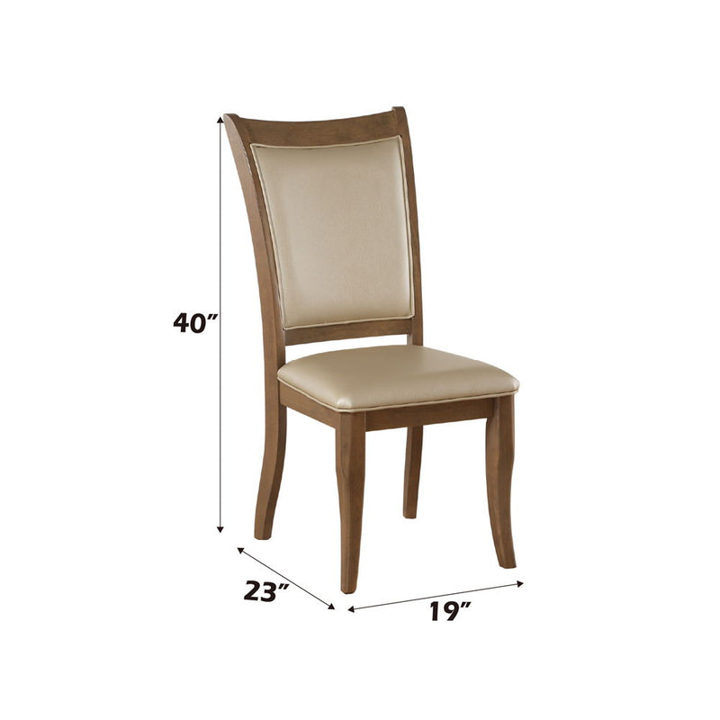 Harald - Side Chair (Set of 2) - Beige PU & Gray Oak - Atlantic Fine Furniture Inc