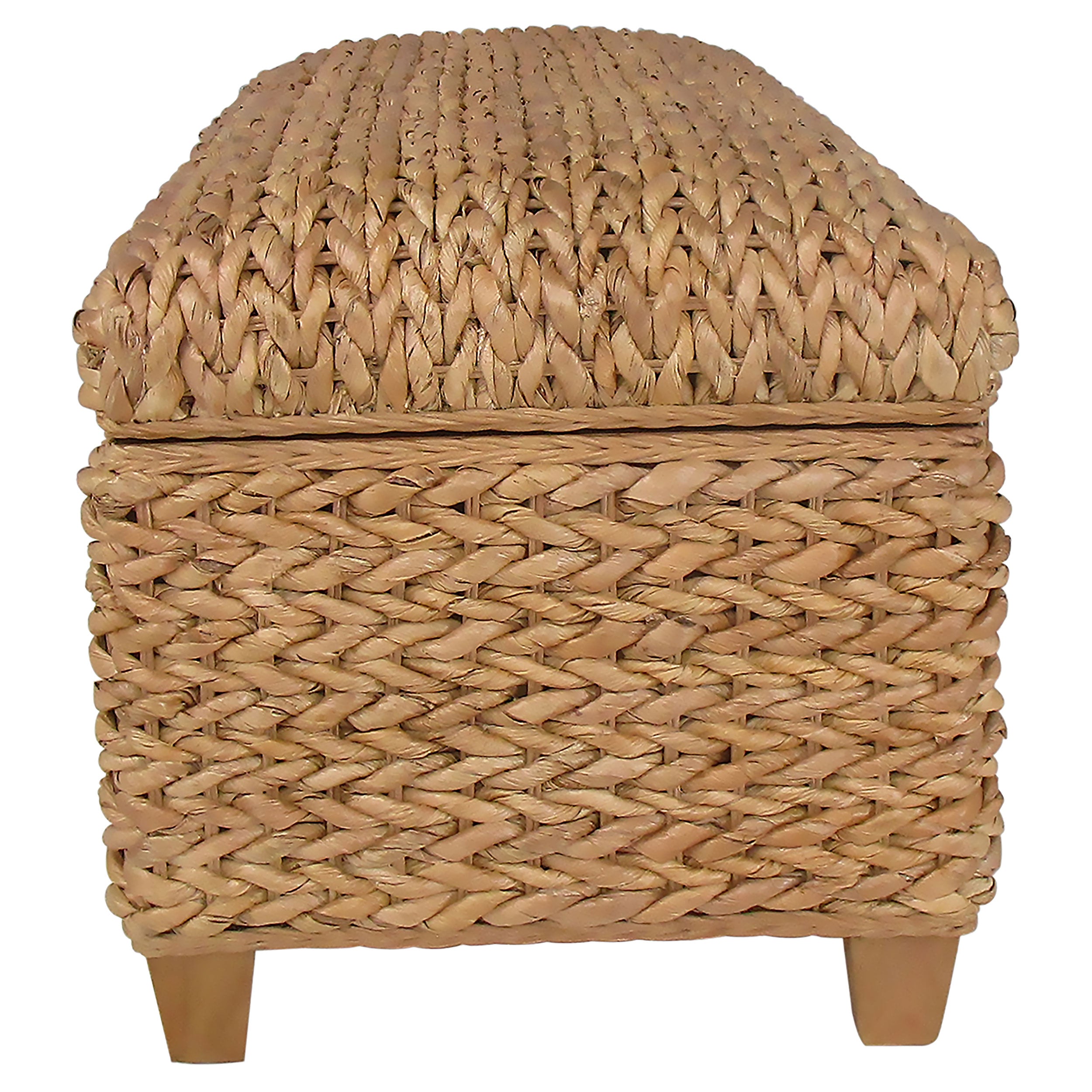 Laughton Hand-Woven Banana Leaf Storage Bench Natural — view 5