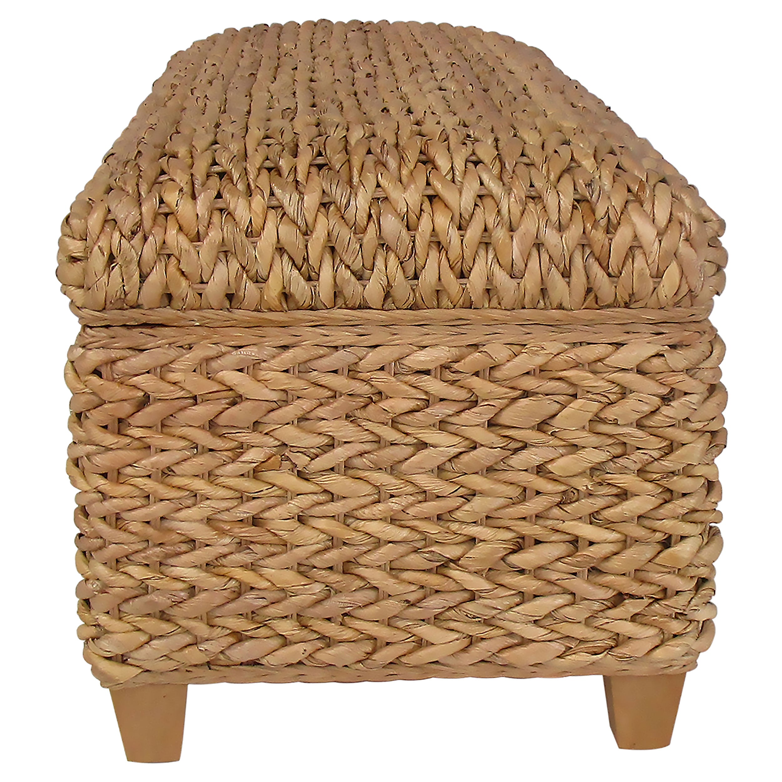 Laughton Hand-Woven Banana Leaf Storage Bench Natural — view 9
