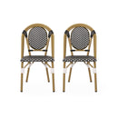 Outdoor Rattan And Aluminum French Bistro Chair Set