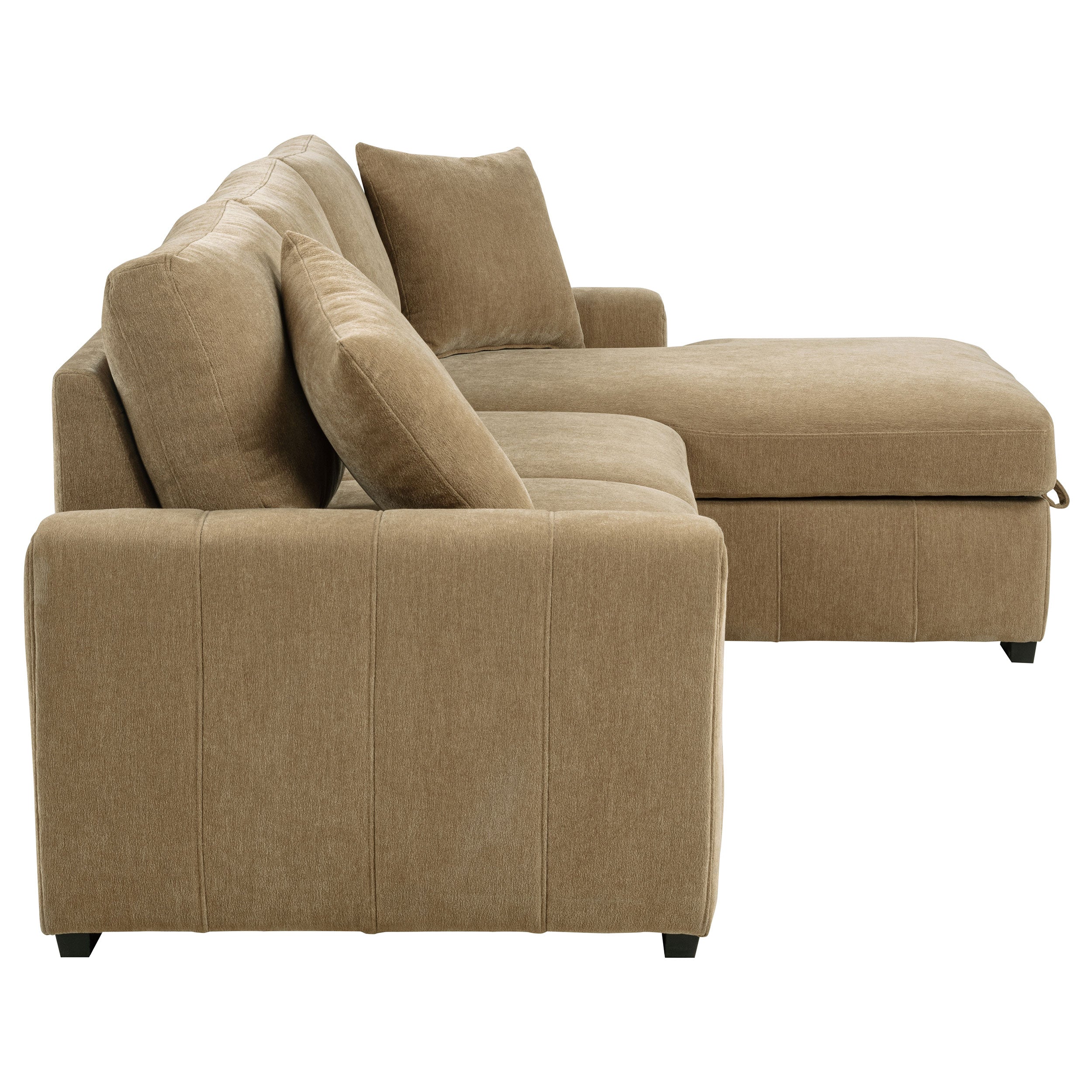 Pastrana Upholstered Sleeper Sectional Sofa RAF Chaise Camel — view 11