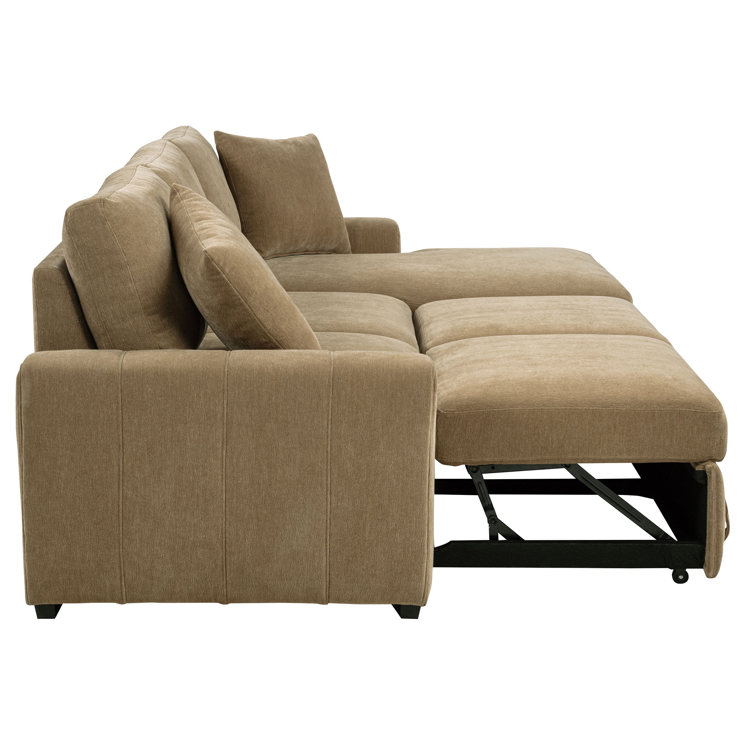 Pastrana Upholstered Sleeper Sectional Sofa RAF Chaise Camel — view 12