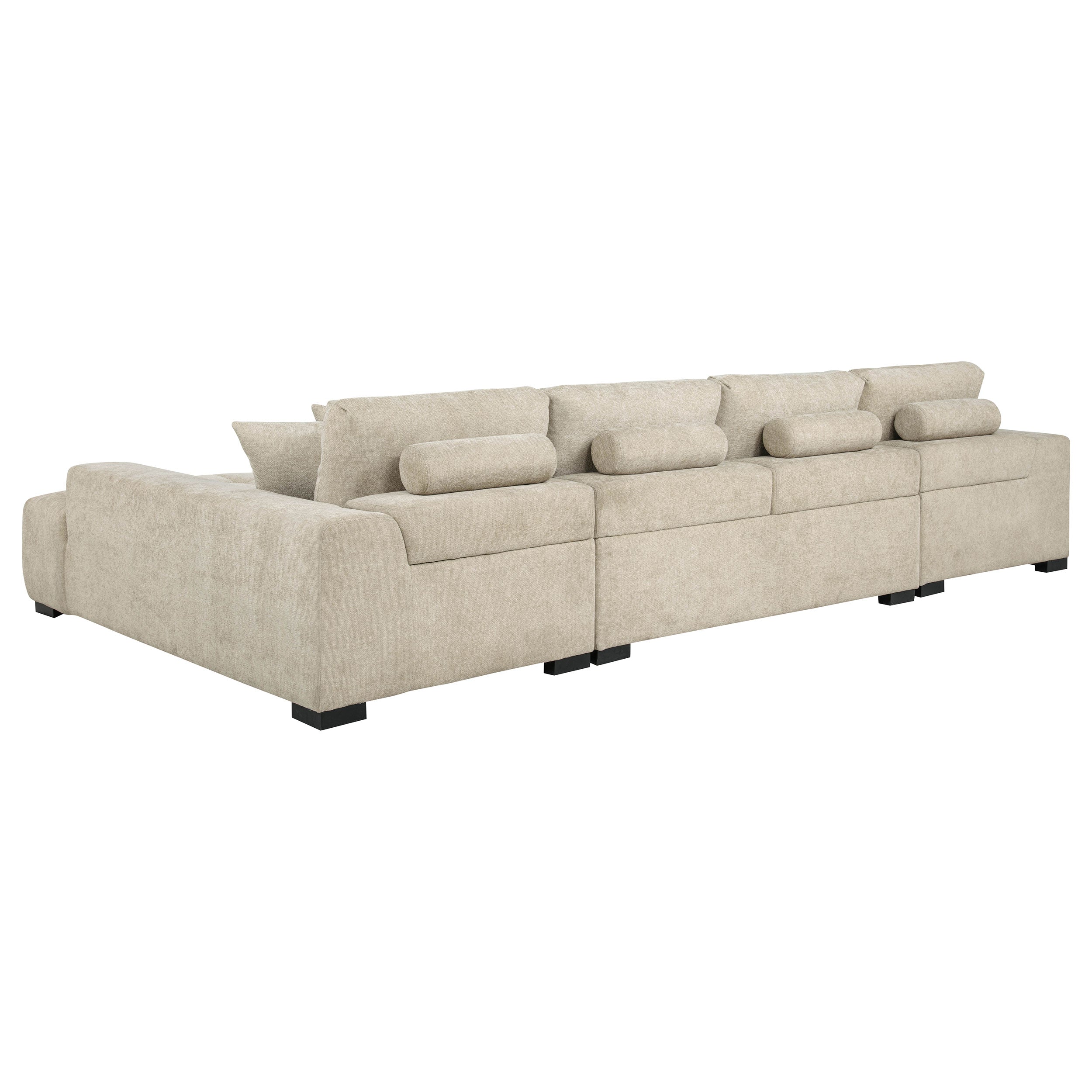 Cannella U-Shaped Double Chaise Upholstered Sectional Sofa Beige — view 4