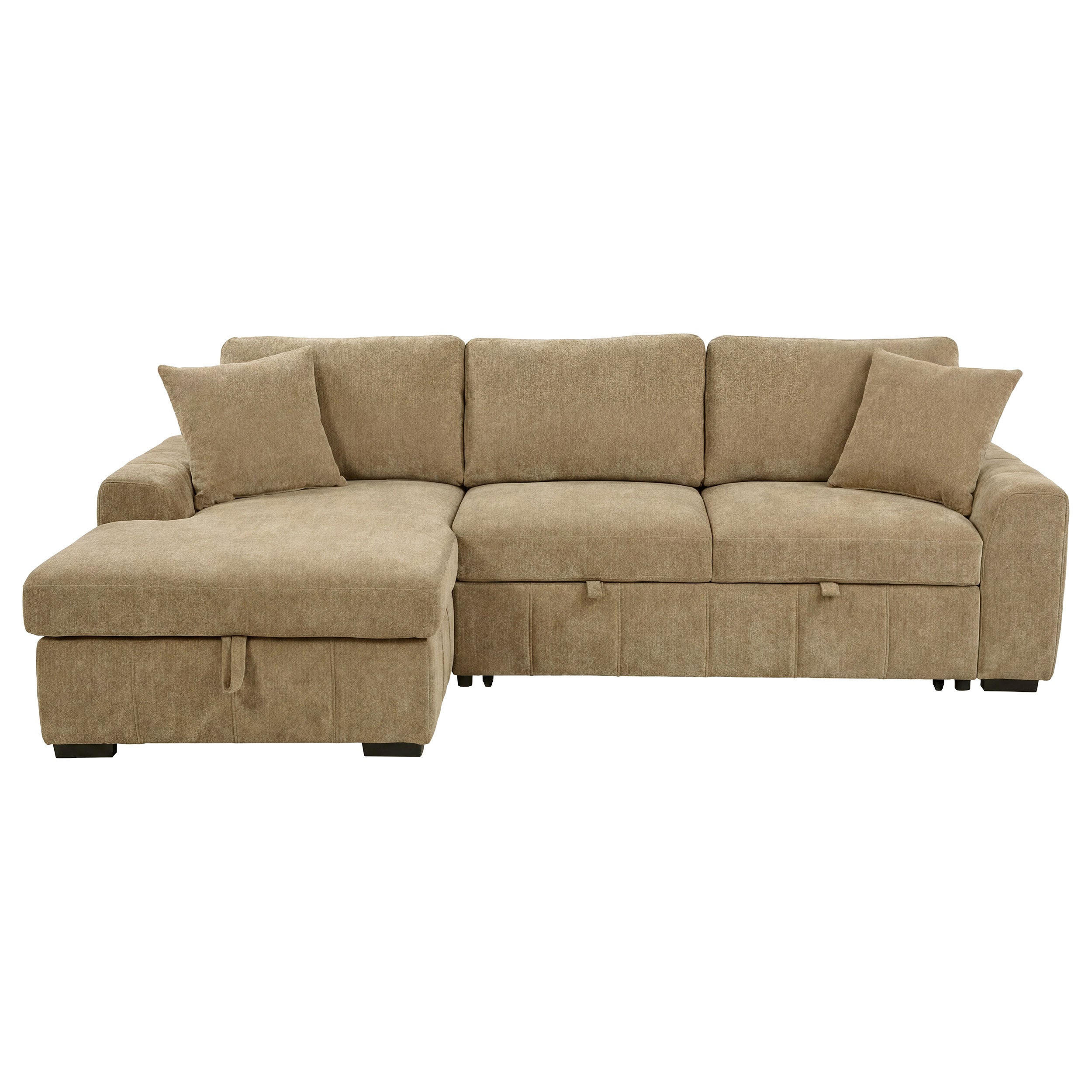 Pastrana Upholstered Sleeper Sectional Sofa LAF Chaise Camel — view 4