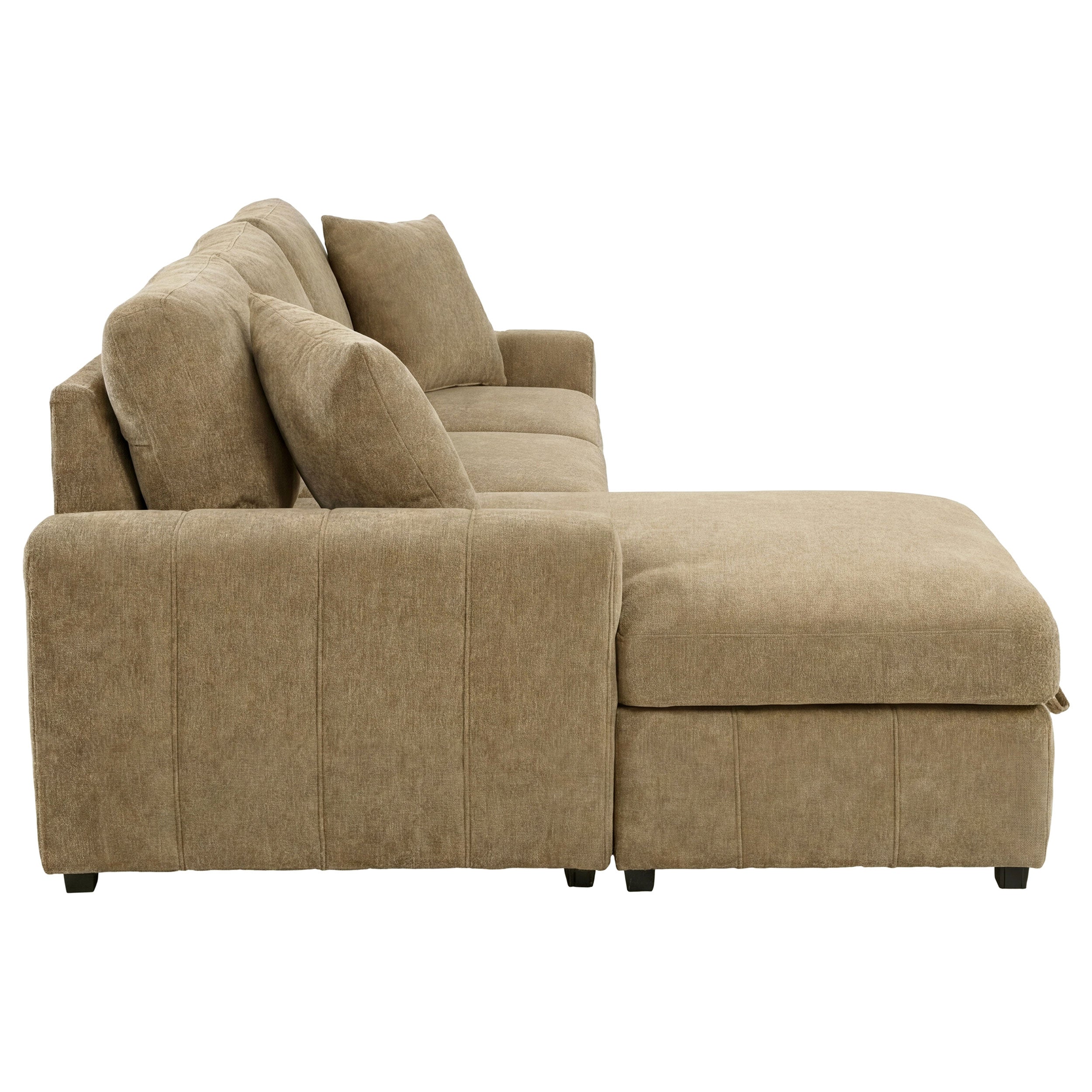 Pastrana Upholstered Sleeper Sectional Sofa LAF Chaise Camel — view 9