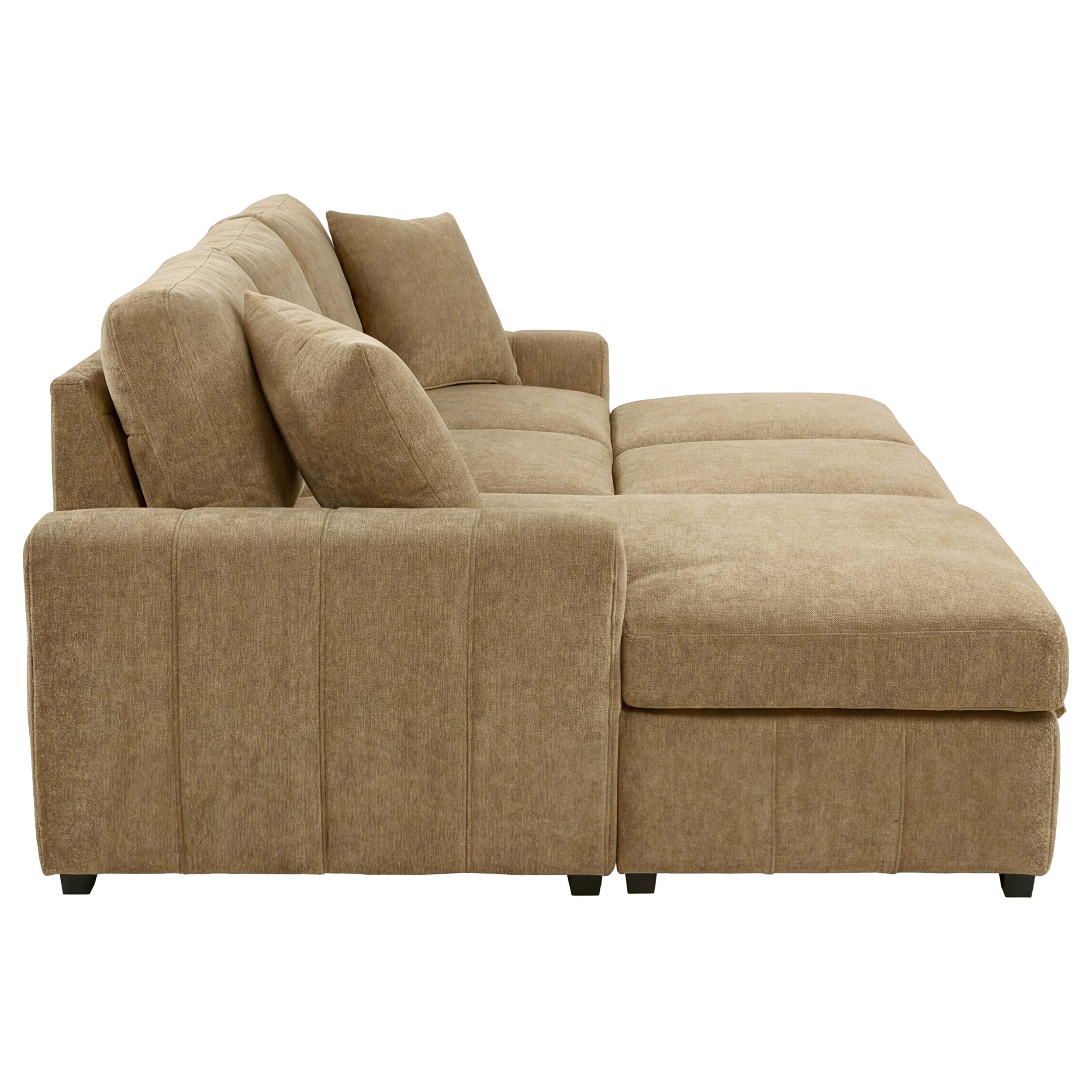 Pastrana Upholstered Sleeper Sectional Sofa LAF Chaise Camel — view 10