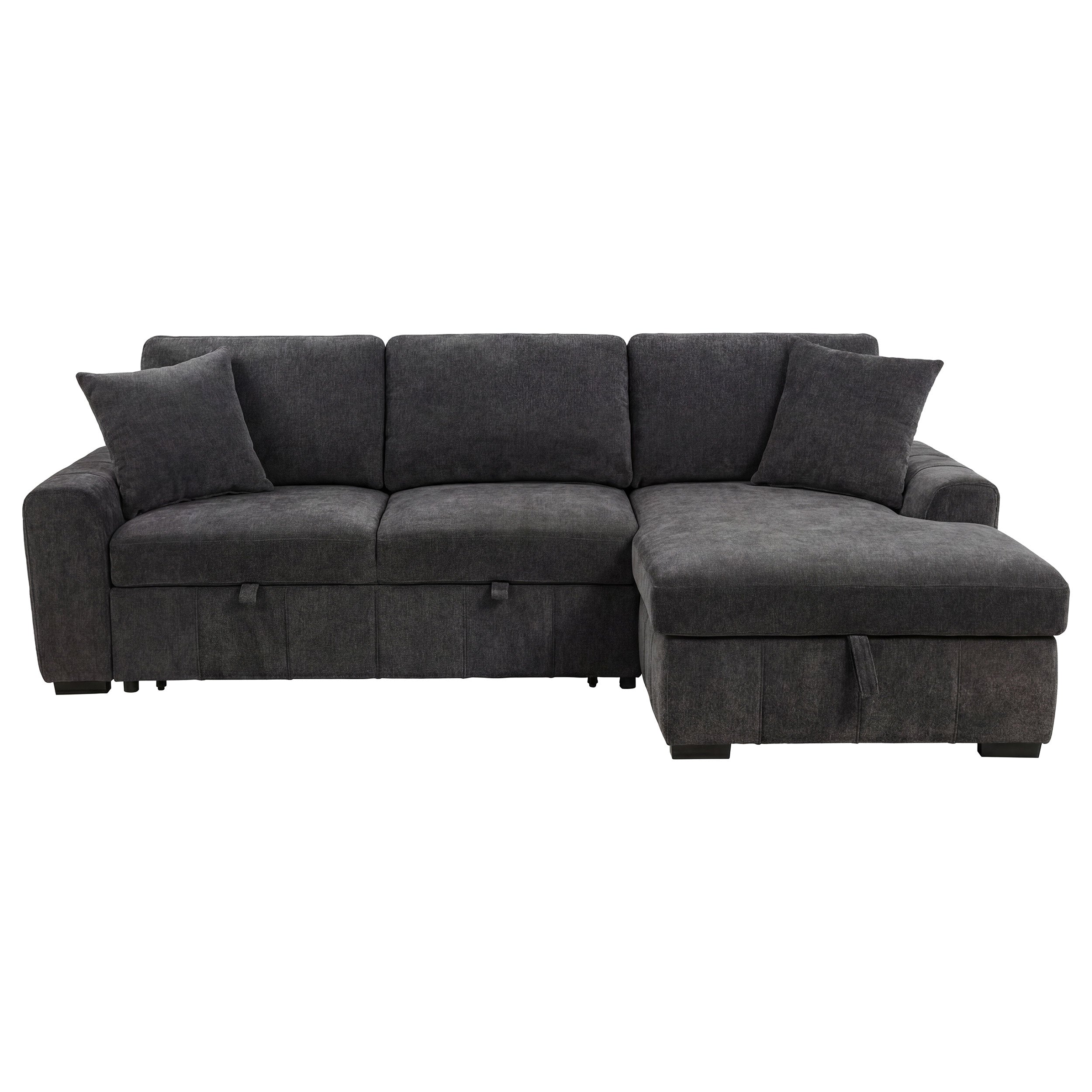 Pastrana Upholstered Sleeper Sectional Sofa RAF Chaise Grey — view 4
