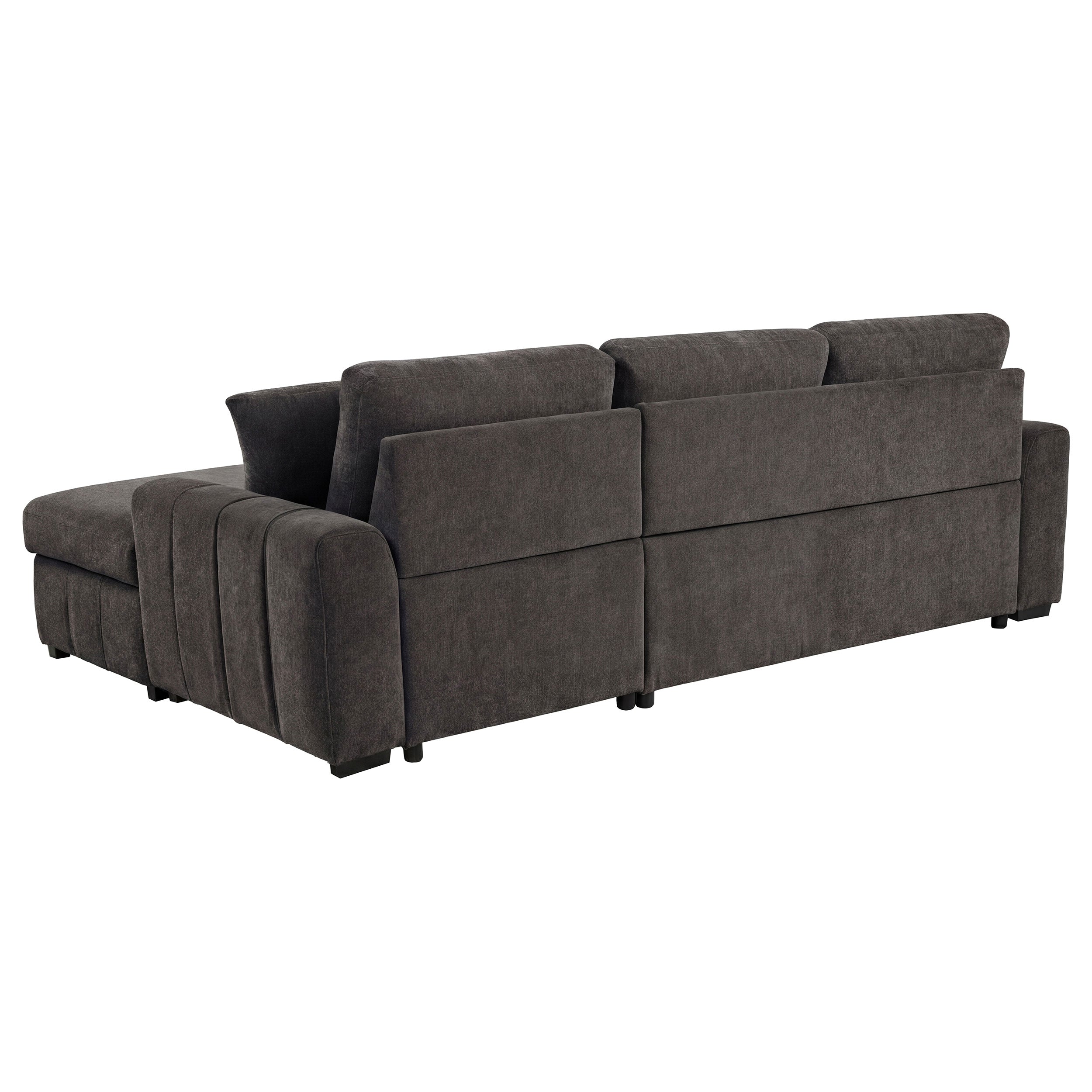Pastrana Upholstered Sleeper Sectional Sofa RAF Chaise Grey — view 7