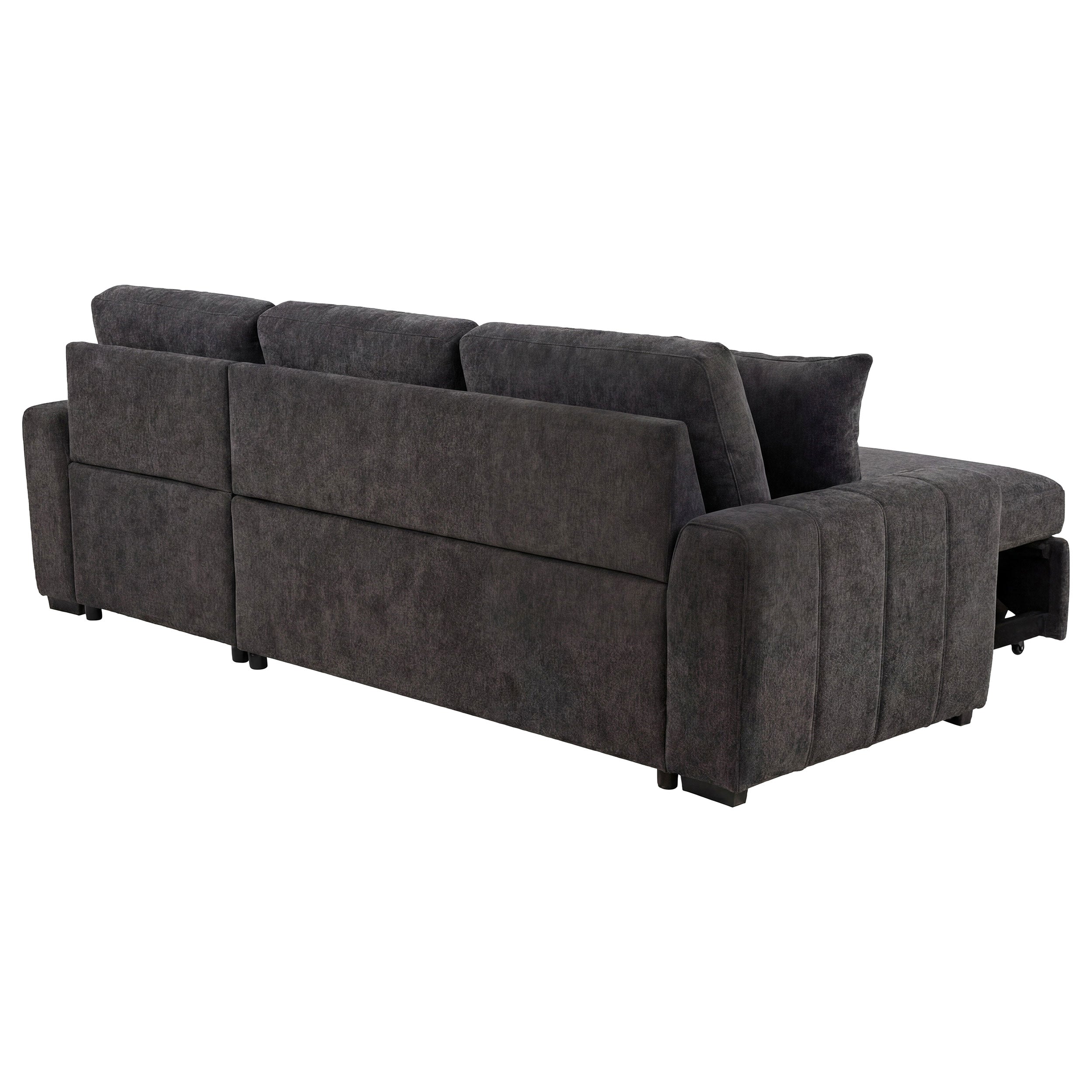 Pastrana Upholstered Sleeper Sectional Sofa RAF Chaise Grey — view 8
