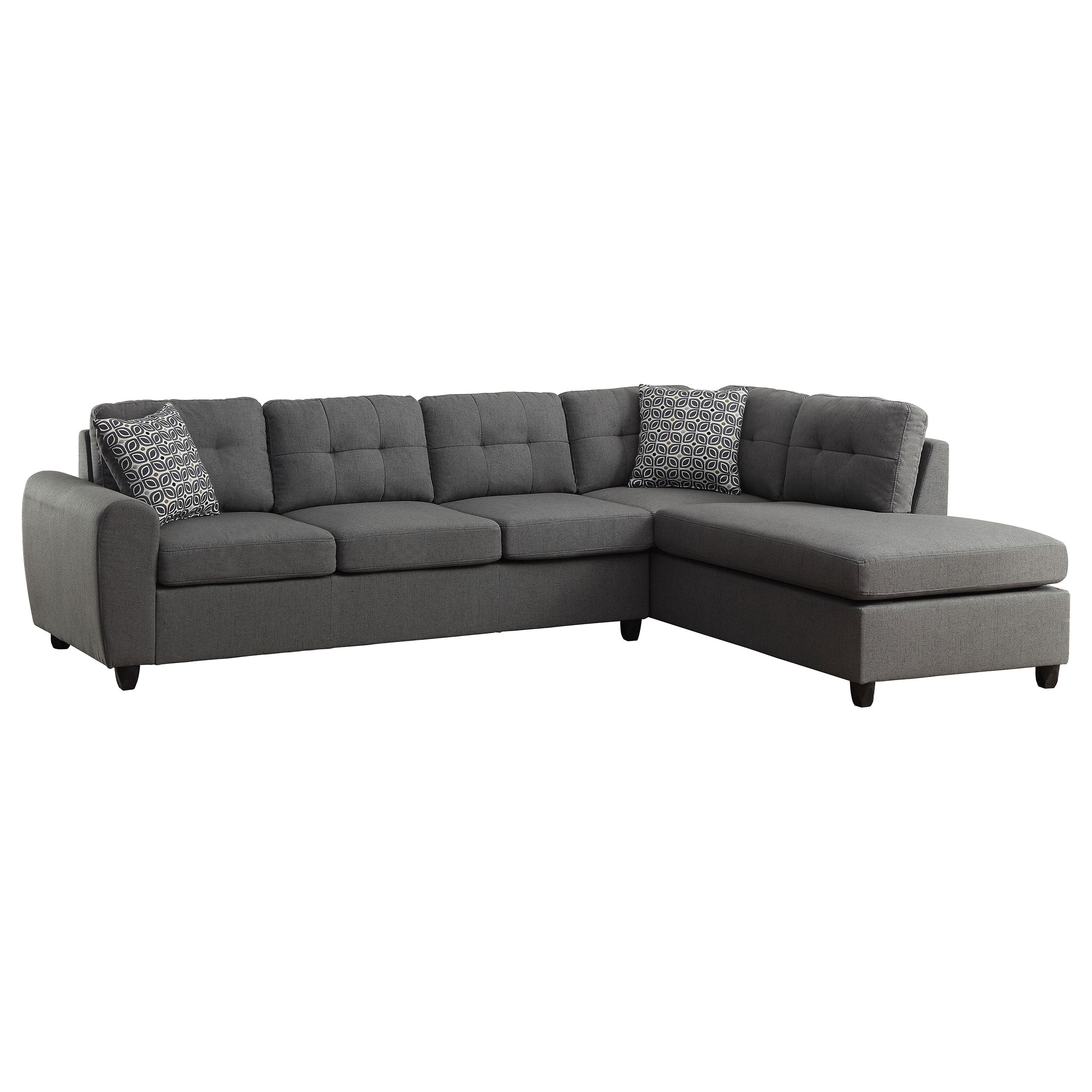 Stonenesse Upholstered Sectional Chaise Sofa Grey — view 1
