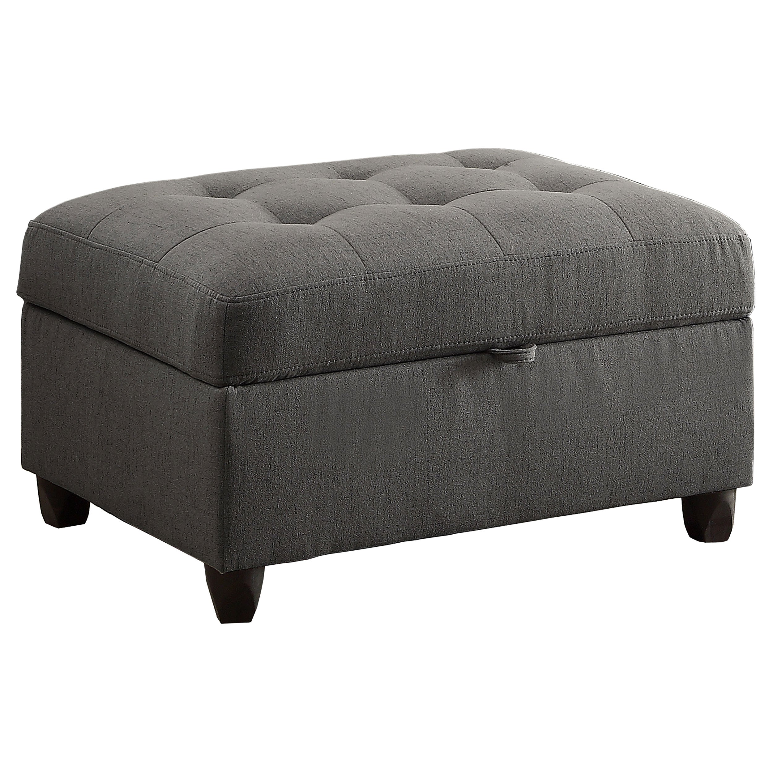 Stonenesse Rectangular Upholstered Storage Ottoman Grey — view 1