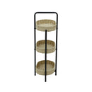 Modern 3 Tier Handwoven Side Table With Oval Organizer