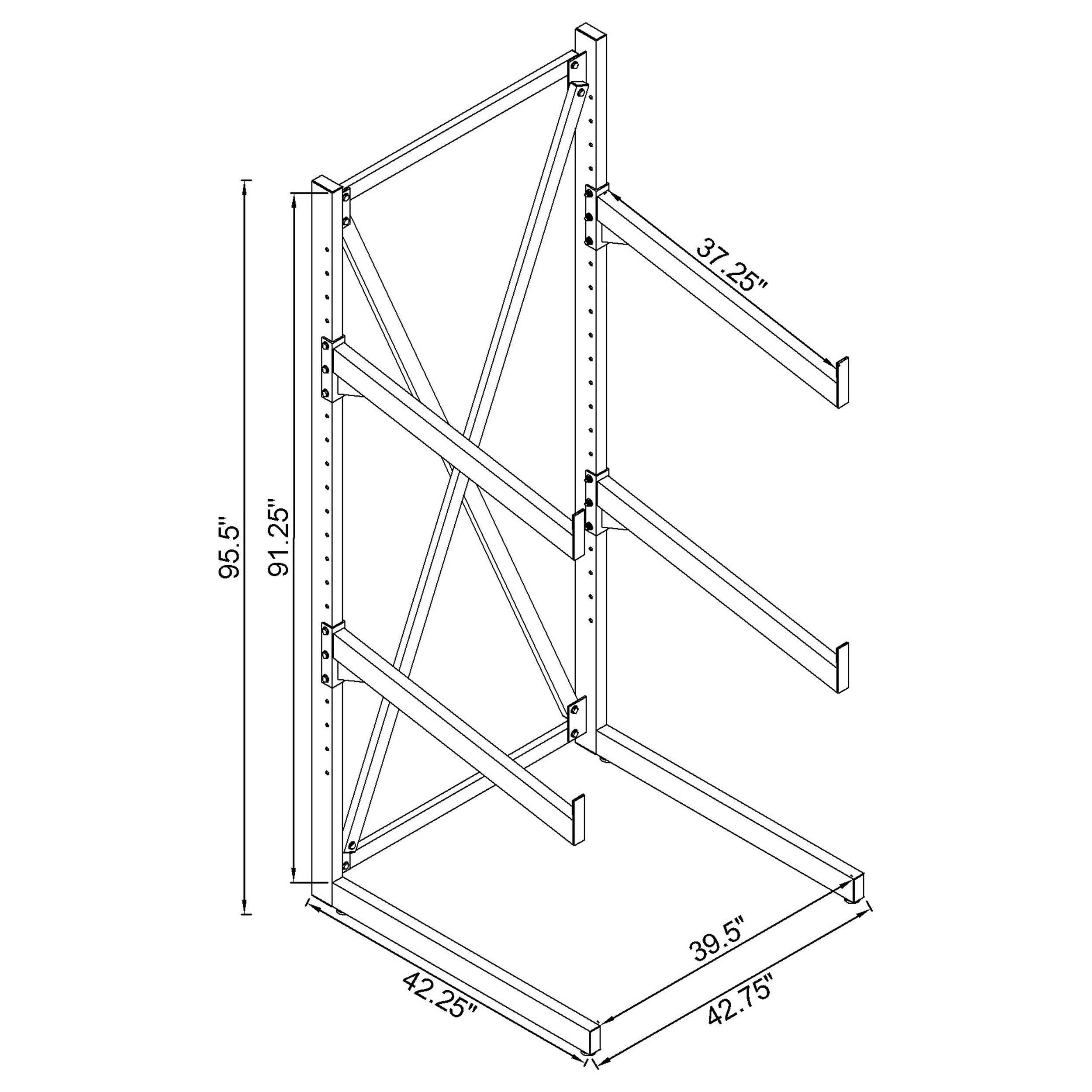 Duarto 3-tier Sofa Display Rack Black — view 4