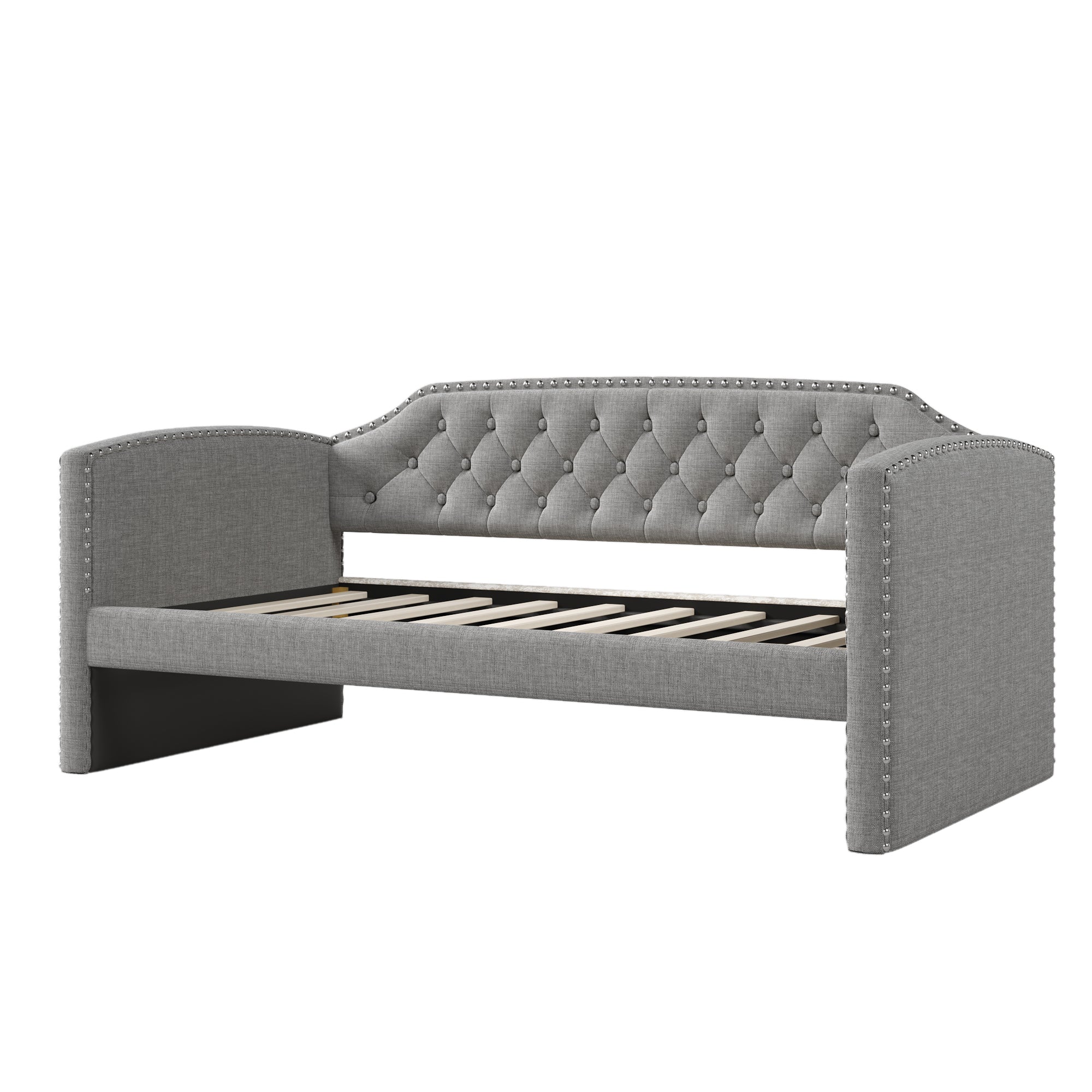 Twin Size Upholstered Daybed with Drawers for Guest Room, Small Bedroom, Study Room,Gray - Atlantic Fine Furniture Melbourne FL