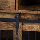 Furniture Style 2 In 1 Pet Friendly Dog Crate Composite Desk Hutch - Rustic Brown