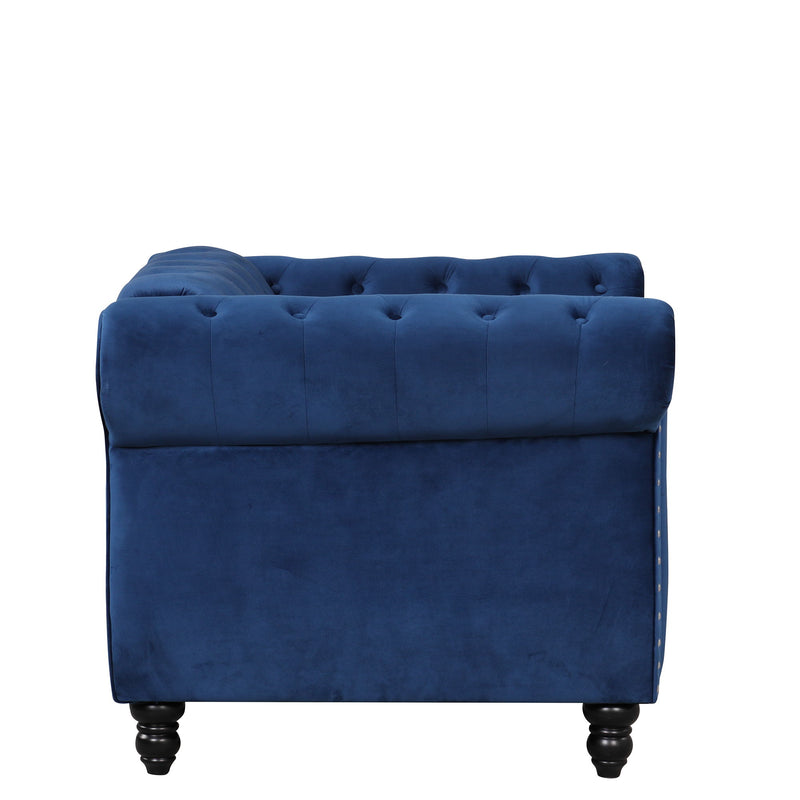 Modern Sofa Dutch Plush Upholstered Sofa, Solid Wood Legs, Buttoned Tufted Backrest