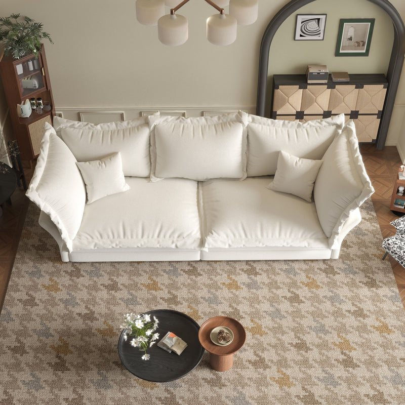 Modern Comfy Upholstered Sofa Cloud Couch, Deep Seat Couches With Multiple Large Soft Pillows