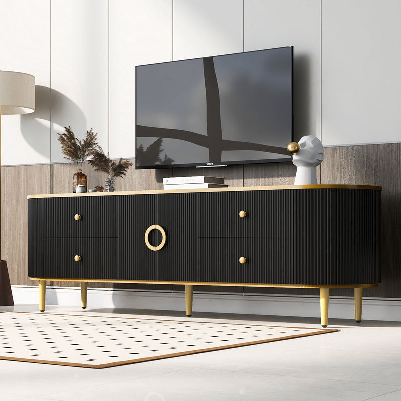 Modern TV Stand With 4 Drawers And 1 Cabinet