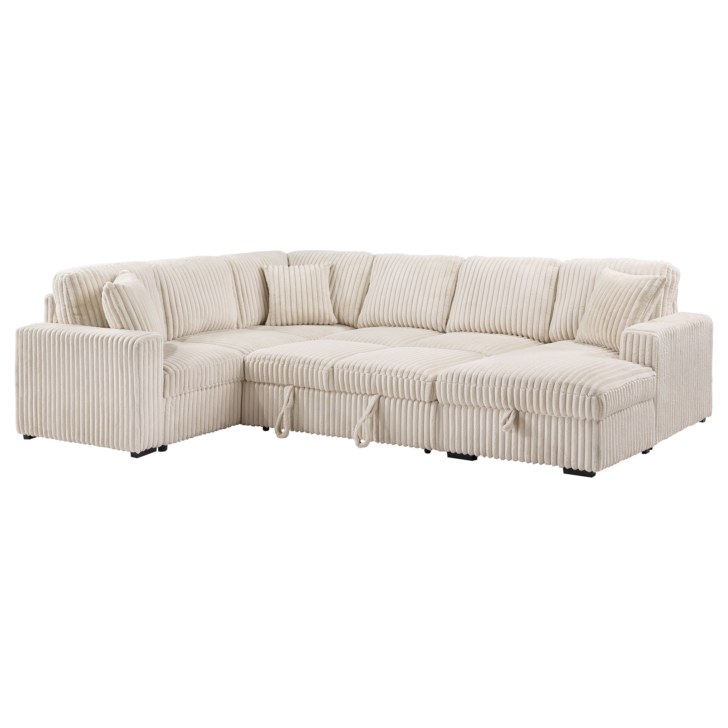Devonshire Sleeper Sectional Sofa Storage Chaise Camel — view 7