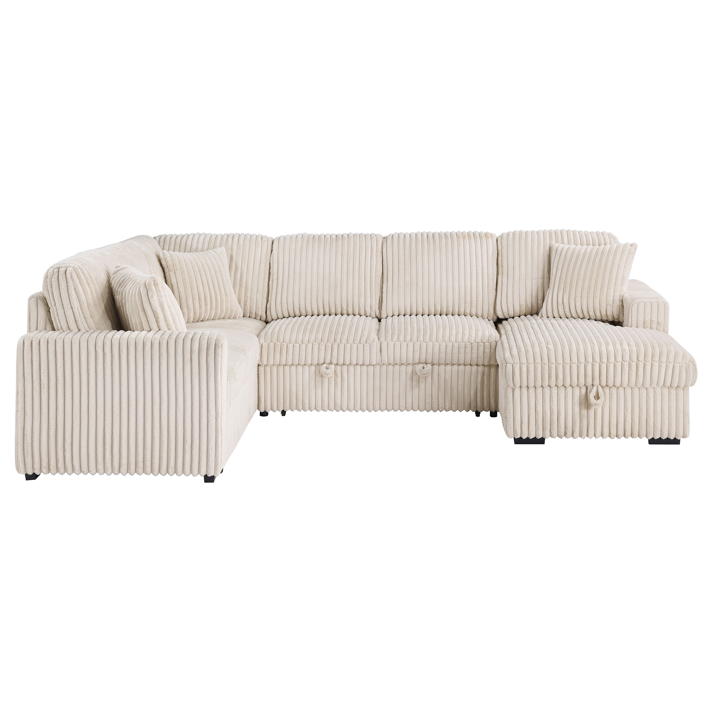 Devonshire Sleeper Sectional Sofa Storage Chaise Camel — view 9