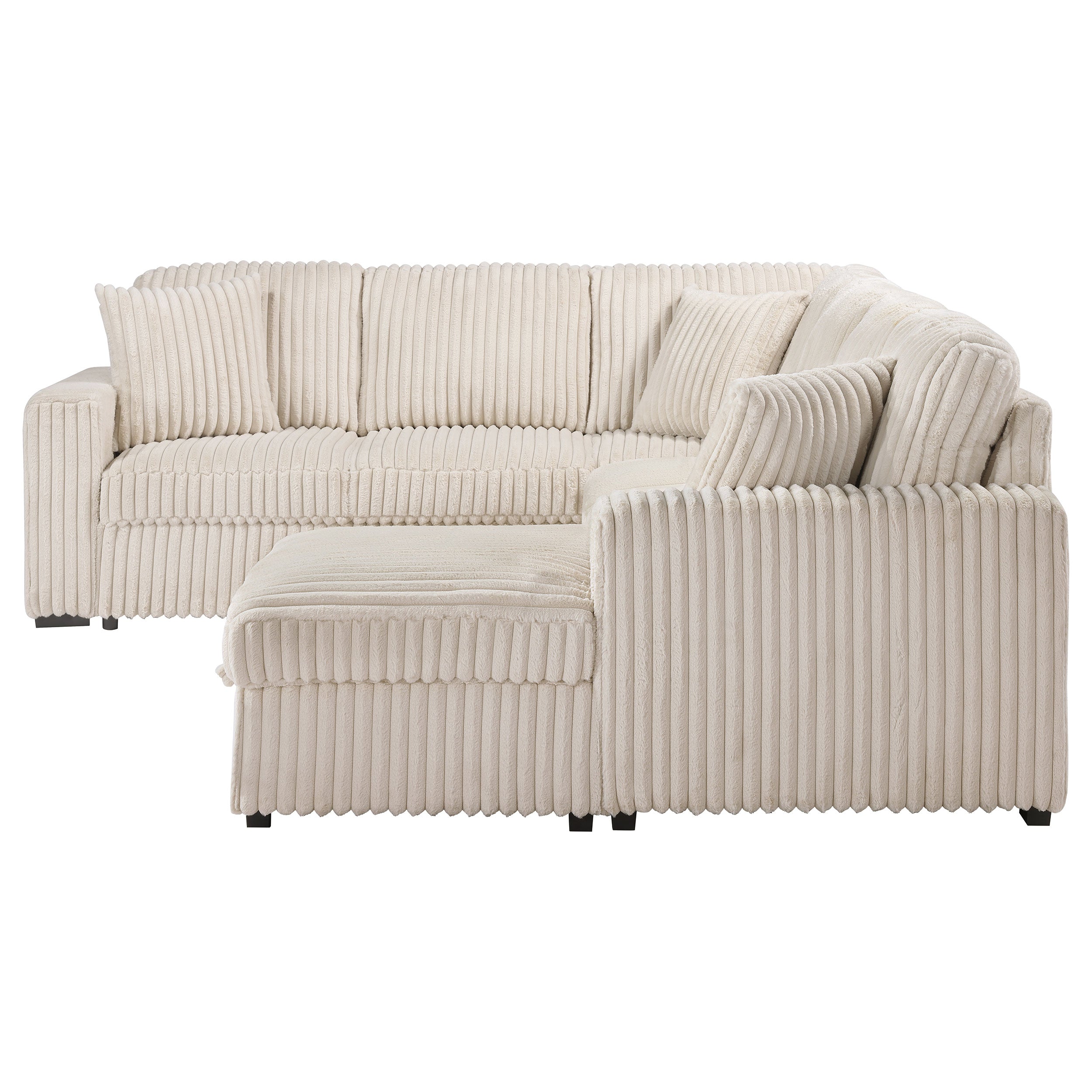 Devonshire Sleeper Sectional Sofa Storage Chaise Camel — view 12