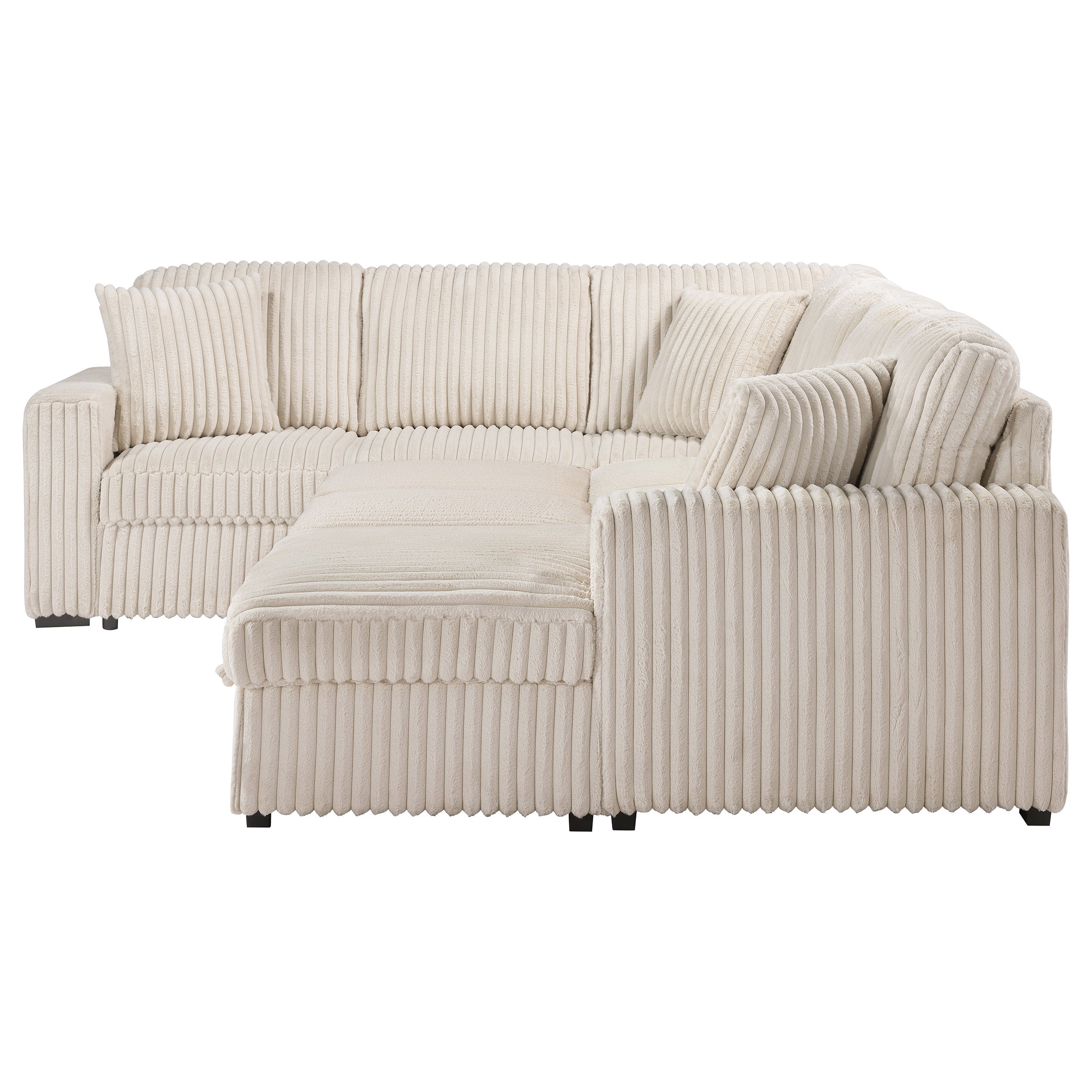 Devonshire Sleeper Sectional Sofa Storage Chaise Camel — view 13