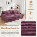 Plush Oversized Double Chaise Lounge Sofa Bed With USB Ports And Cup Holders