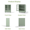 Minimalist Buffet Cabinet With Double Glass Doors And Drawer