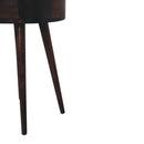 Nordic Circular Shaped Bedside Table - Walnut