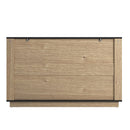 Modern 6 Drawer Cabinet With Metal Rounded Corners And Exquisite Handles Multi Functional Storage - Natural Wood