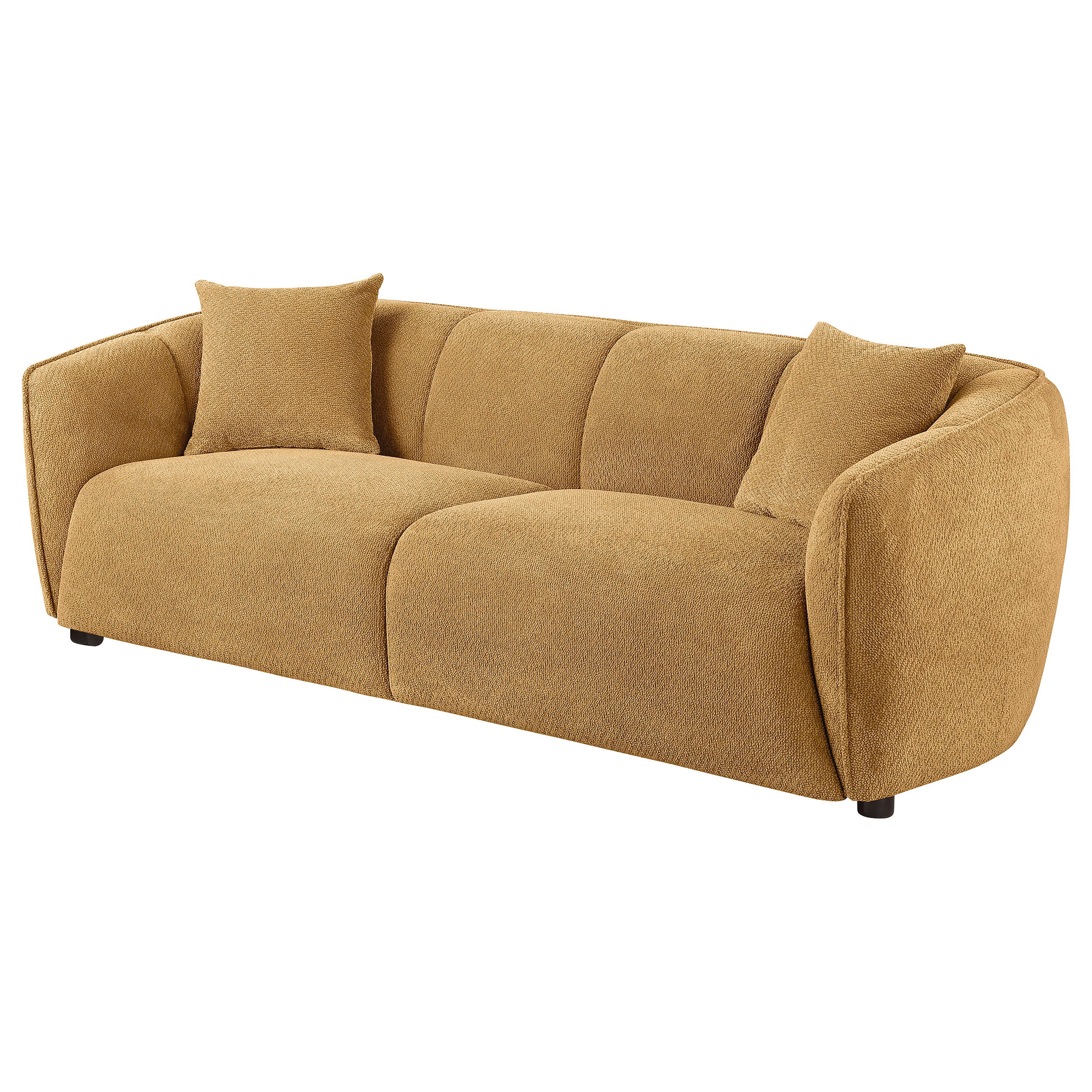 Aleisha Fabric Upholstered Sofa Mustard Yellow — view 4