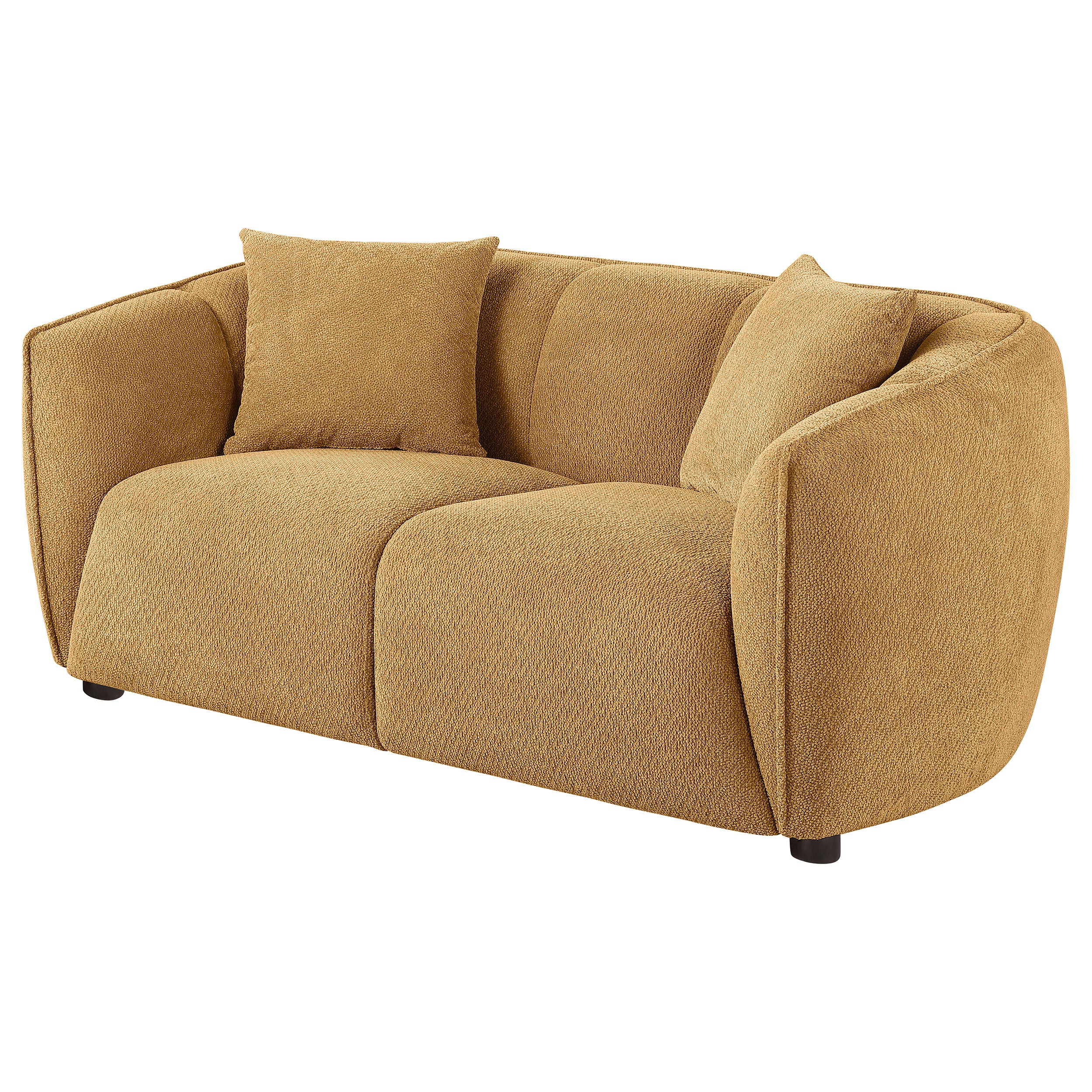 Aleisha Fabric Upholstered Loveseat Mustard Yellow — view 4