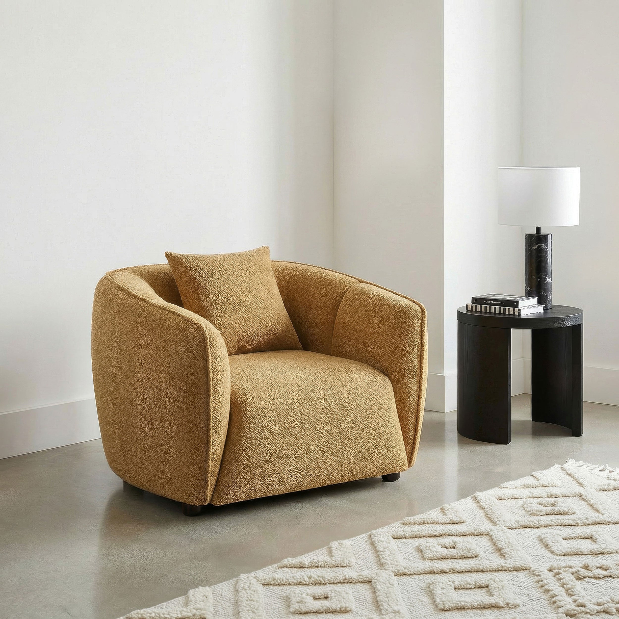 Aleisha Fabric Upholstered Accent Chair Mustard Yellow — view 2