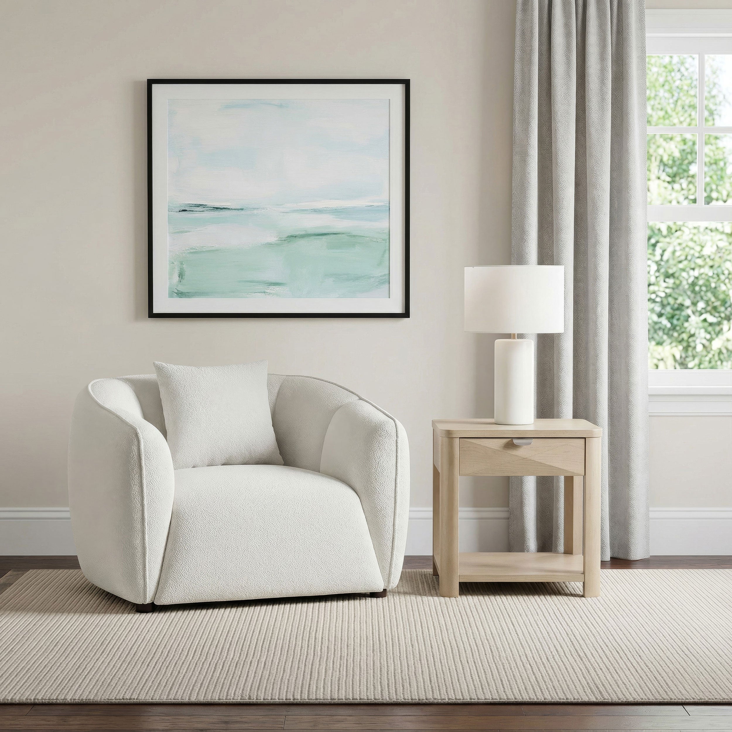 Aleisha Fabric Upholstered Accent Chair Sand — view 2