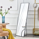 Aluminum Frame Minimalist Mirror, Bathroom Bedroom Wall Mirror, Elevating Contemporary Interiors, Can Be Wall Mounted Or Opened As A Standing Mirror - Black
