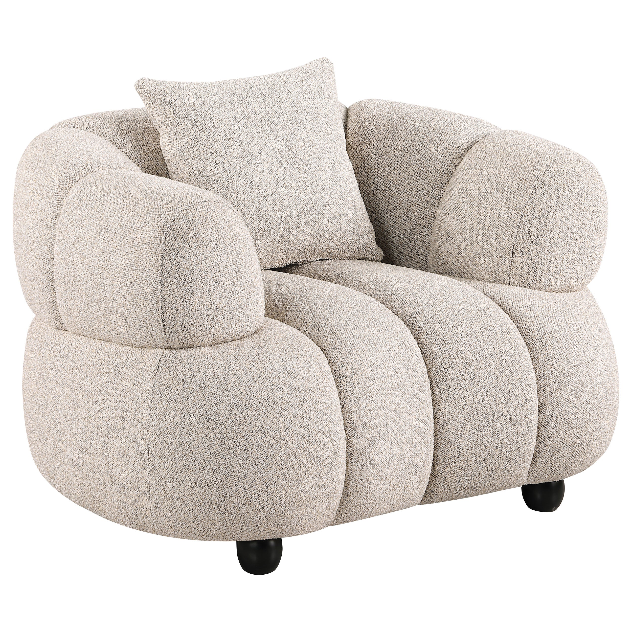 Whitney Contemporary Channel Tufted Woven Fabric Upholstered Sofa Set — view 6