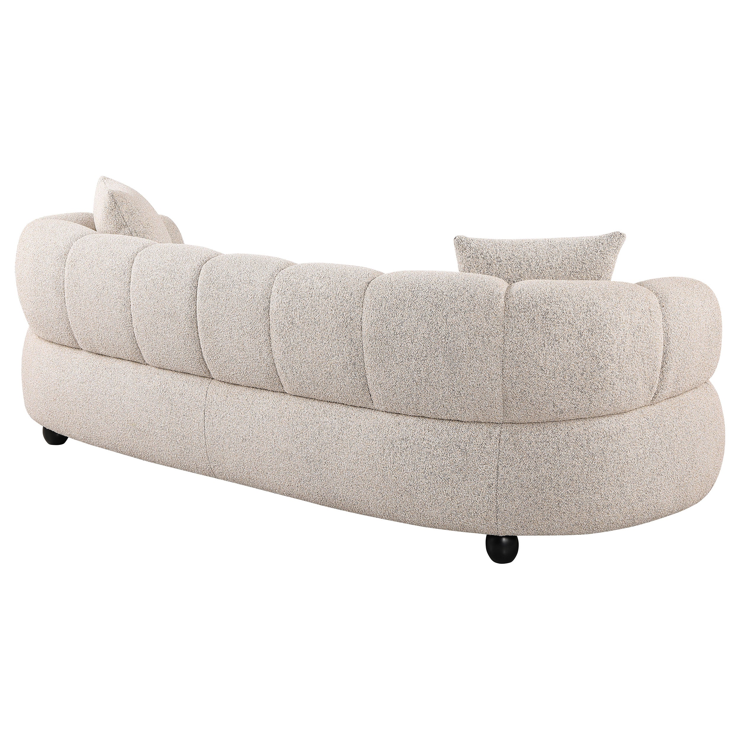 Whitney Contemporary Channel Tufted Woven Fabric Upholstered Sofa — view 7