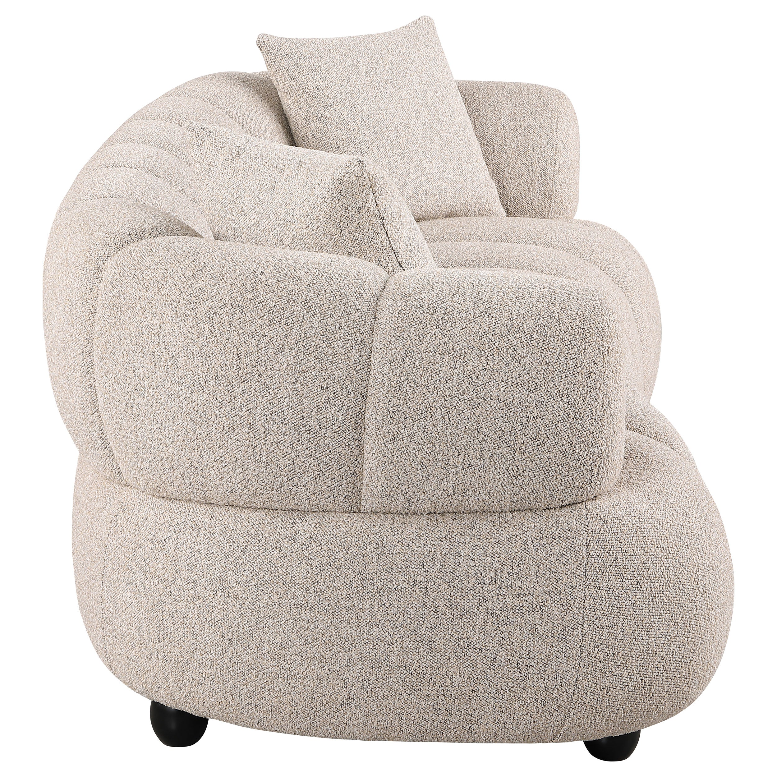 Whitney Contemporary Channel Tufted Woven Fabric Upholstered Sofa — view 8
