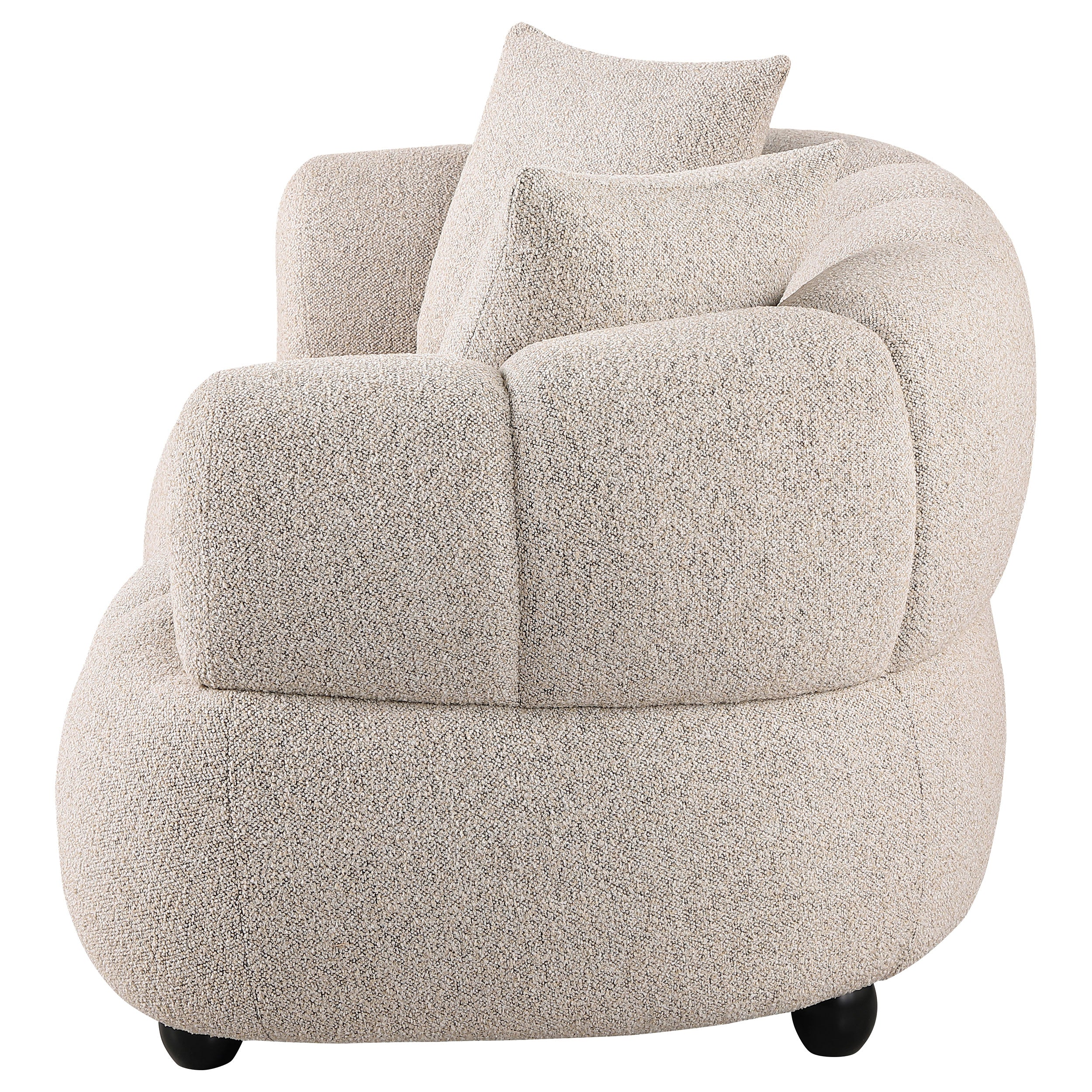 Whitney Contemporary Channel Tufted Woven Fabric Upholstered Loveseat — view 5