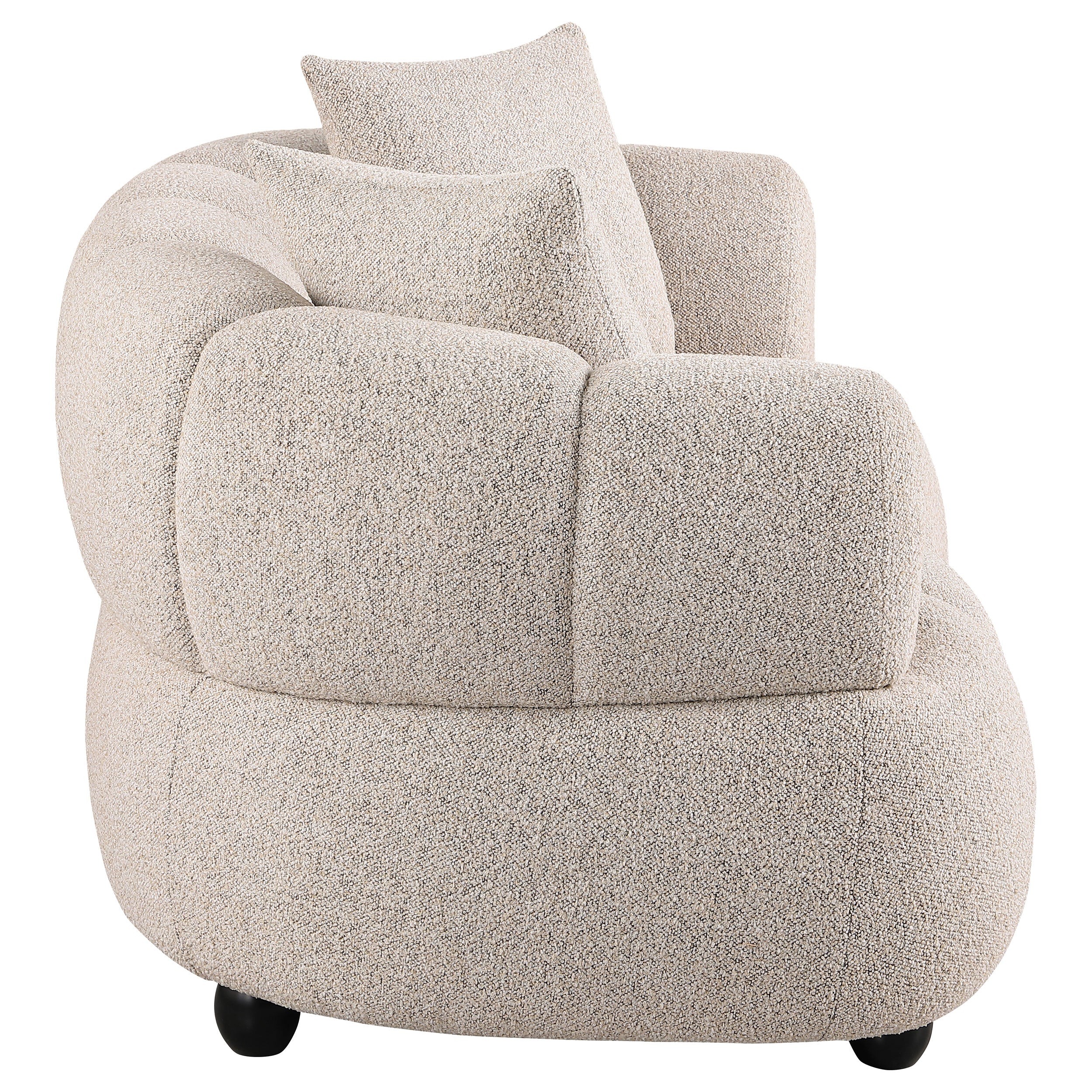 Whitney Contemporary Channel Tufted Woven Fabric Upholstered Loveseat — view 8