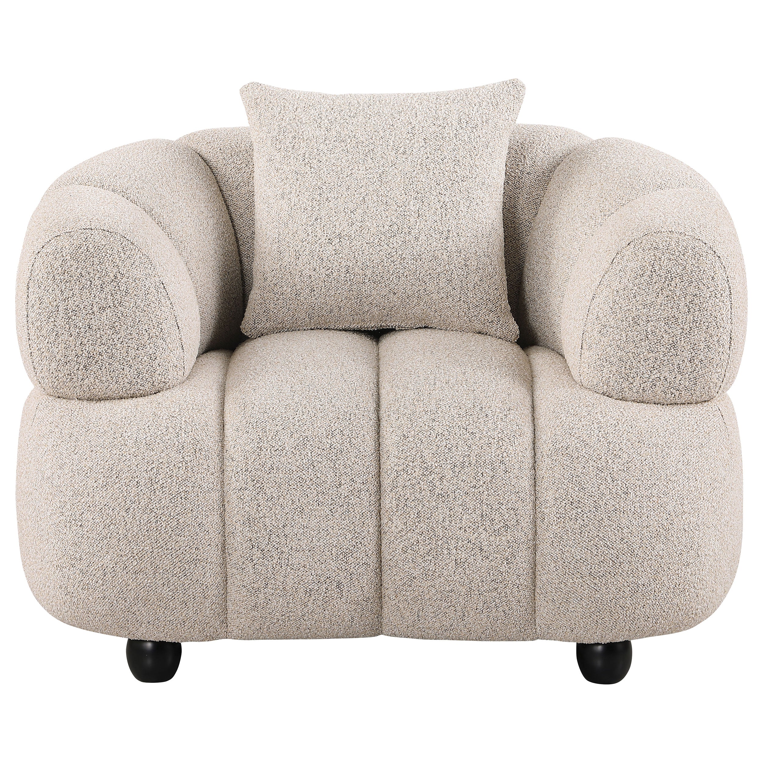 Whitney Contemporary Channel Tufted Woven Fabric Upholstered Accent Chair — view 3