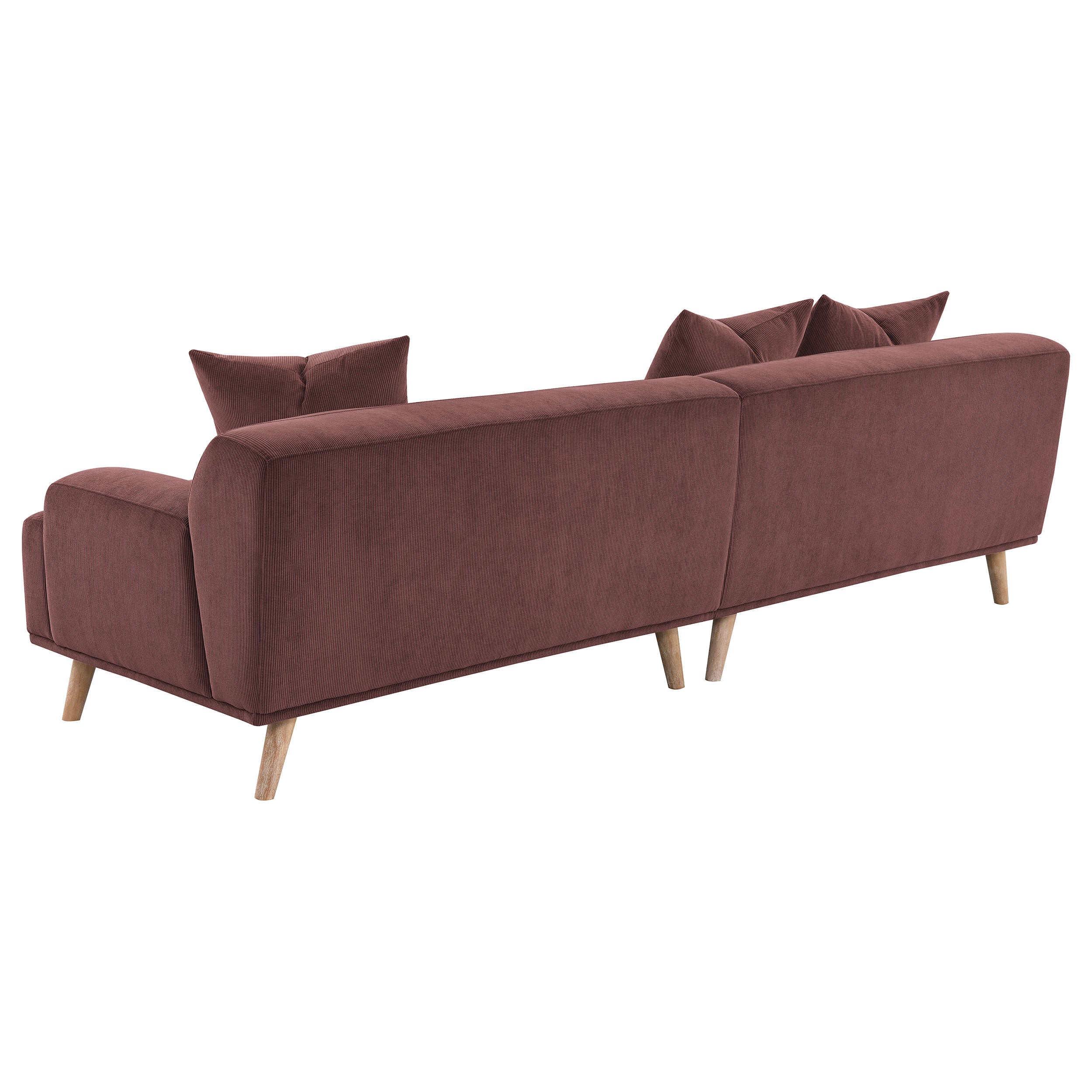 Elizabeth Corduroy Upholstered Extra Long Sofa Wine Red — view 6