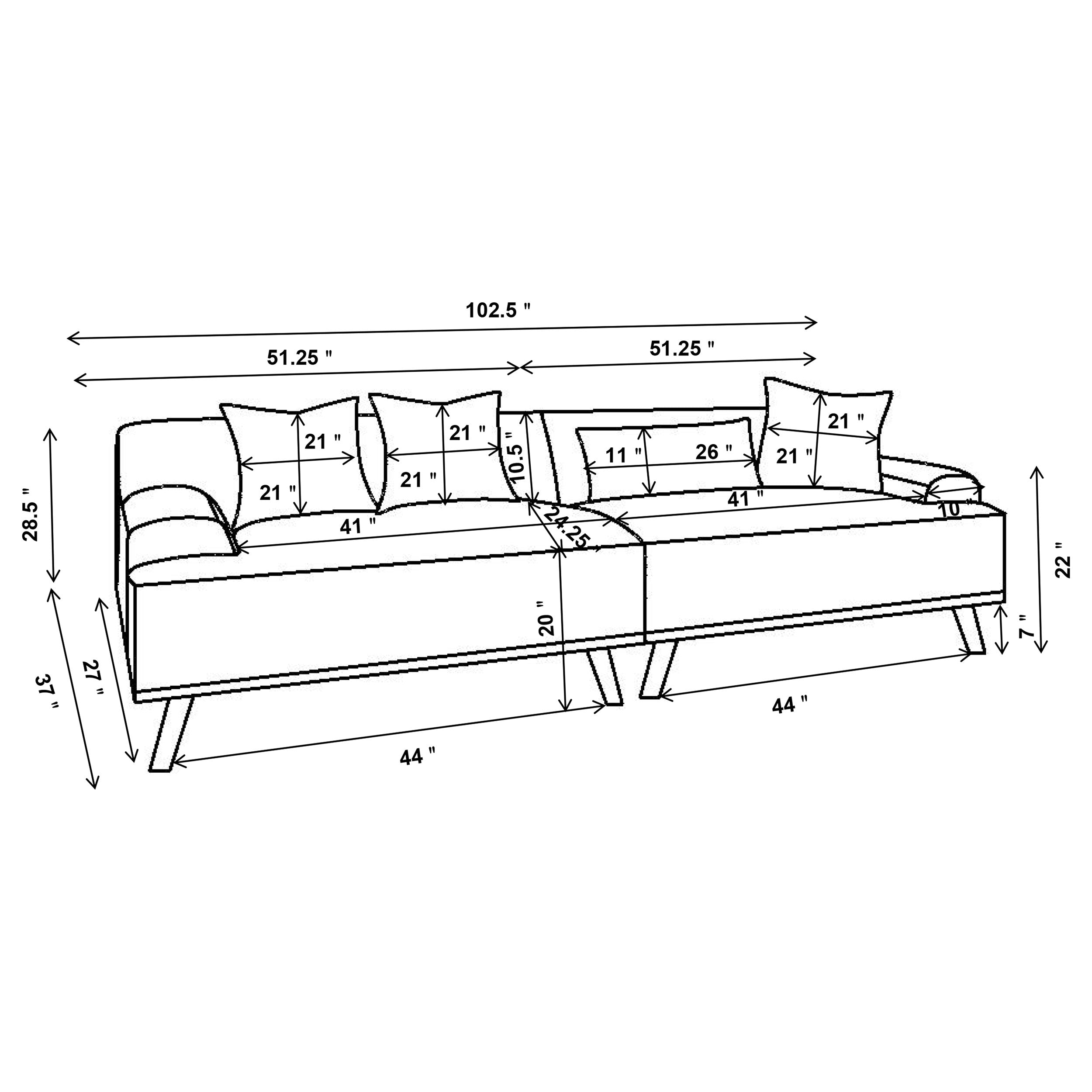 Elizabeth Corduroy Upholstered Extra Long Sofa Wine Red — view 10