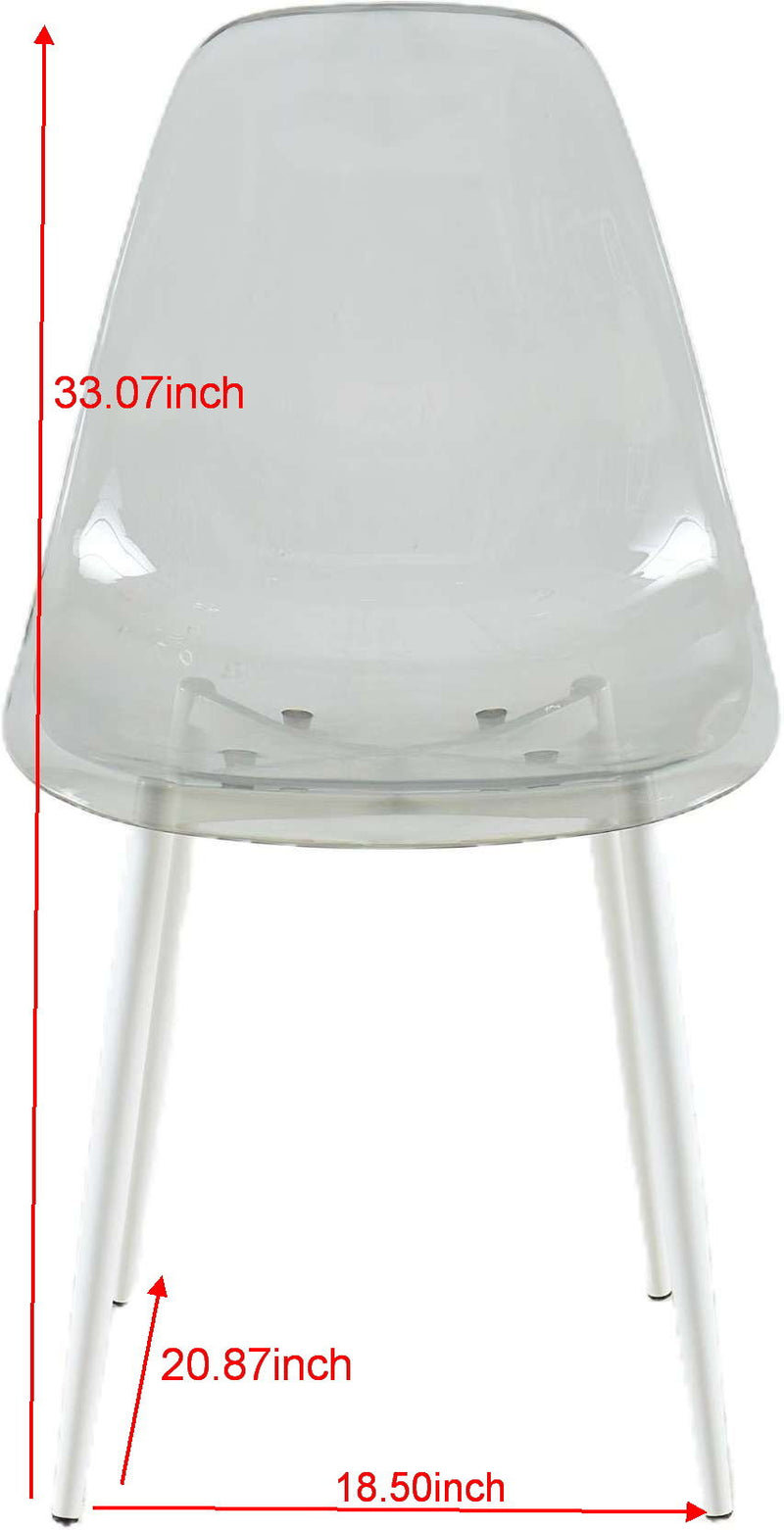 Dining Chair, Metal Leg, Plastic Seat (Set of 4)