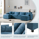 Modular Sectional With Deep And Wide Seat, Cloud Couch Set With Double Cushions Sofa With Movable Ottoman