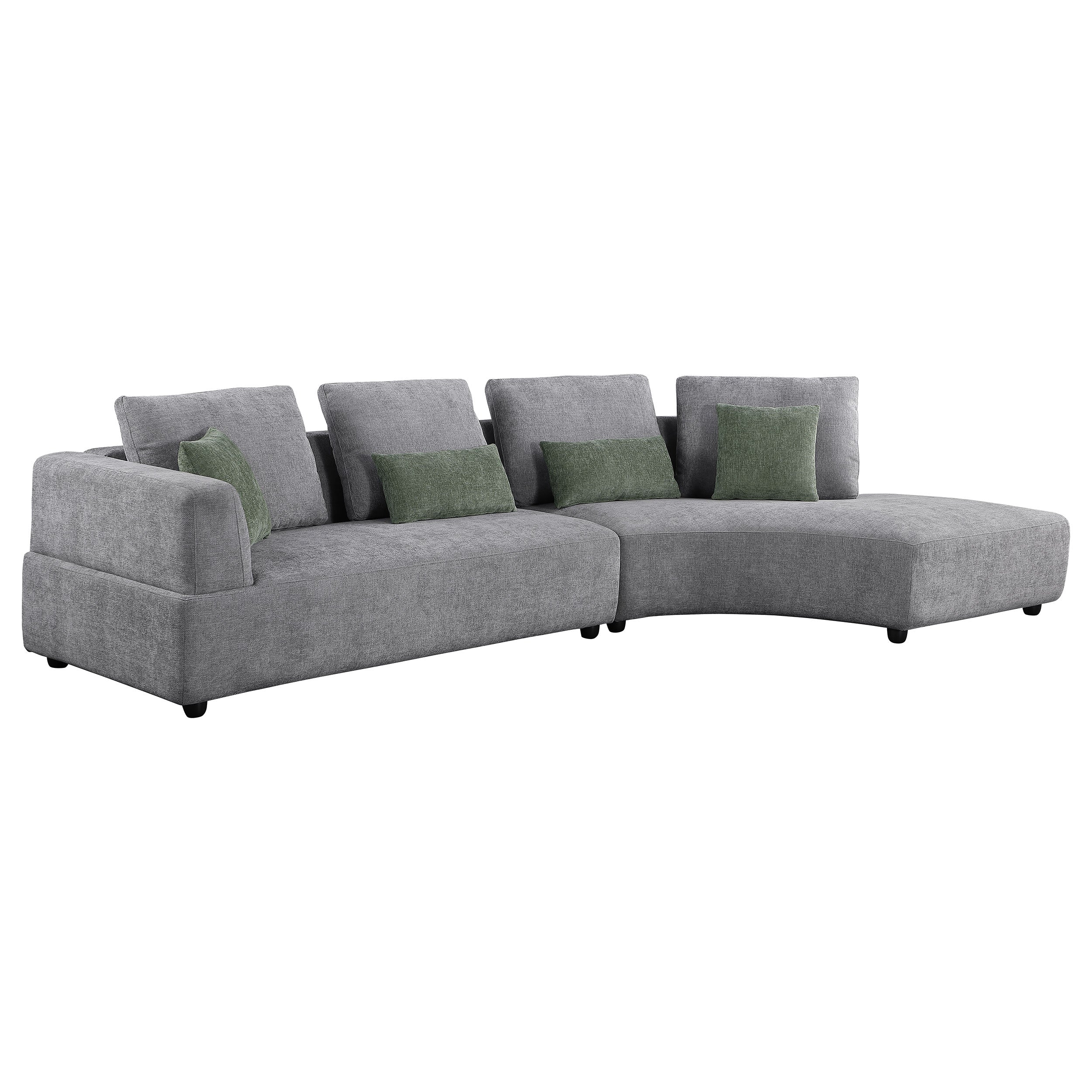 Toscano 134-inch Upholstered Sectional Sofa Grey — view 1
