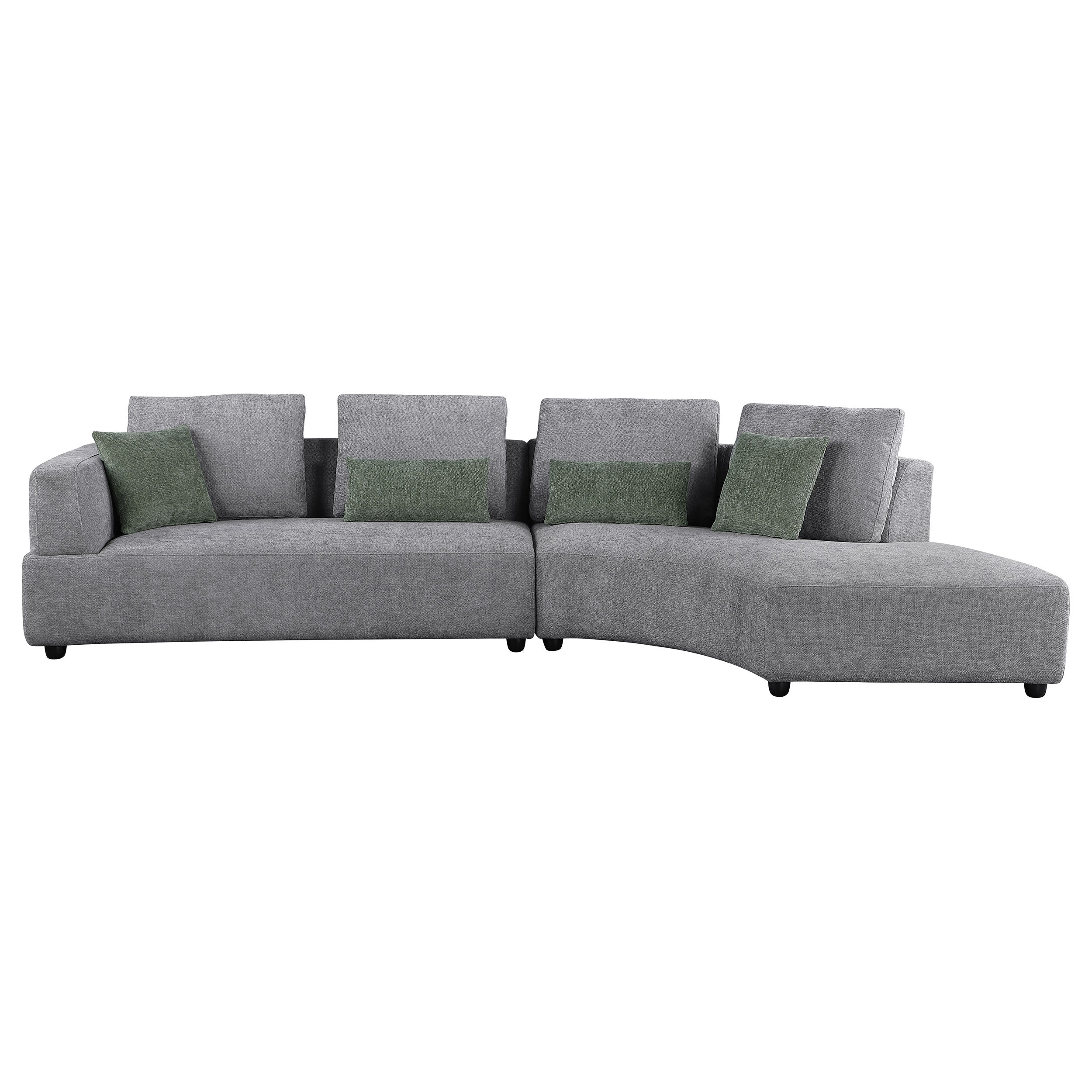 Toscano 134-inch Upholstered Sectional Sofa Grey — view 3