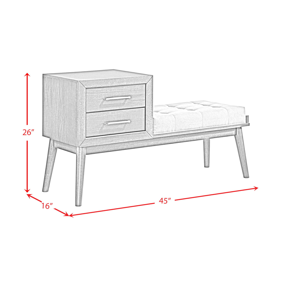 Malibu Bench in Walnut by Elements International, view 4