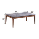 Bevis - Coffee Table - Engineered Stone Top & Walnut
