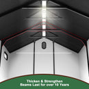 8 Ft. W X 12 Ft. D Plastic Storage Shed With Floor - Black / Gray